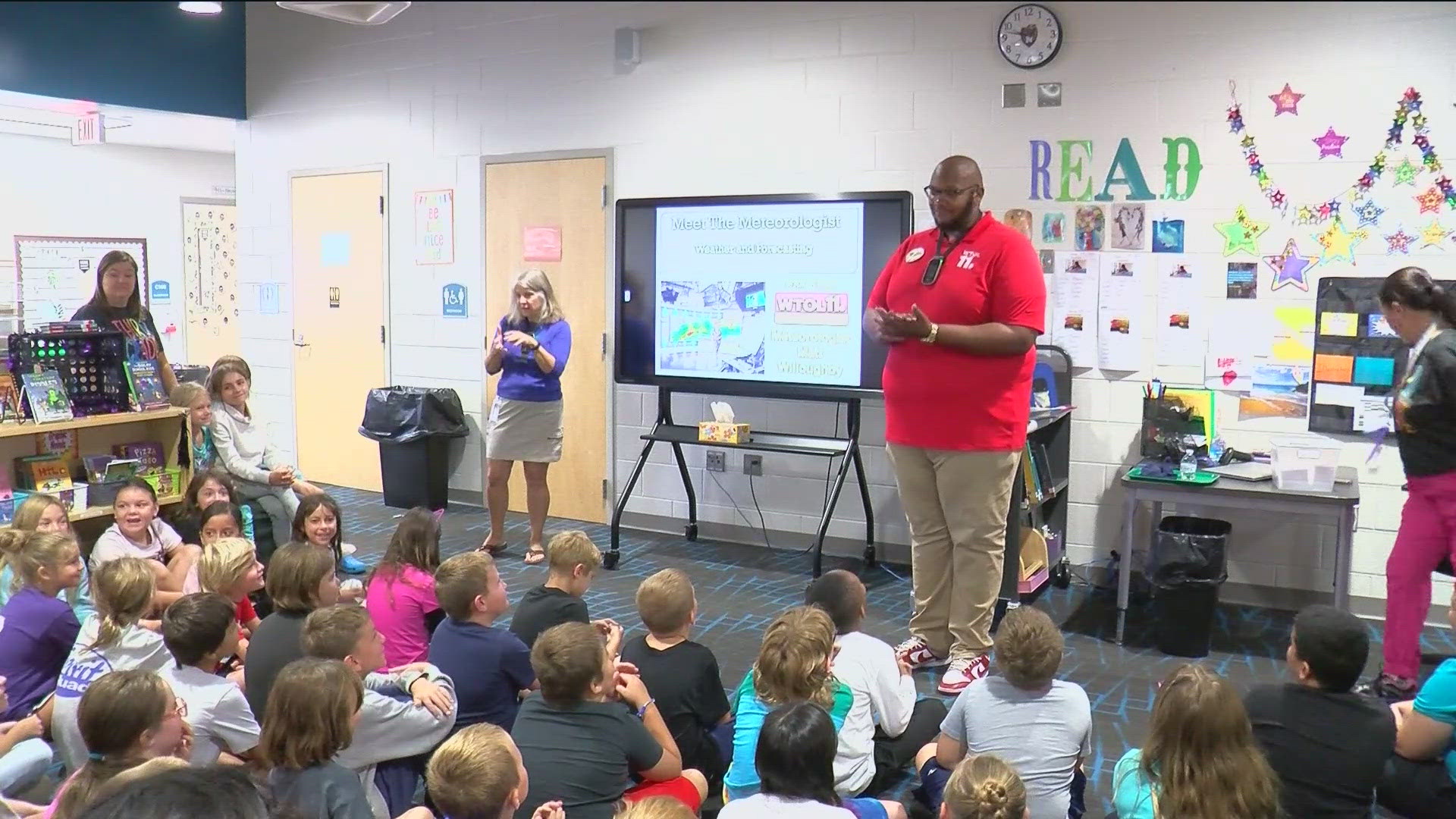 Matt was able to explain his job and talk about all things weather with the kids, including a special experiment.