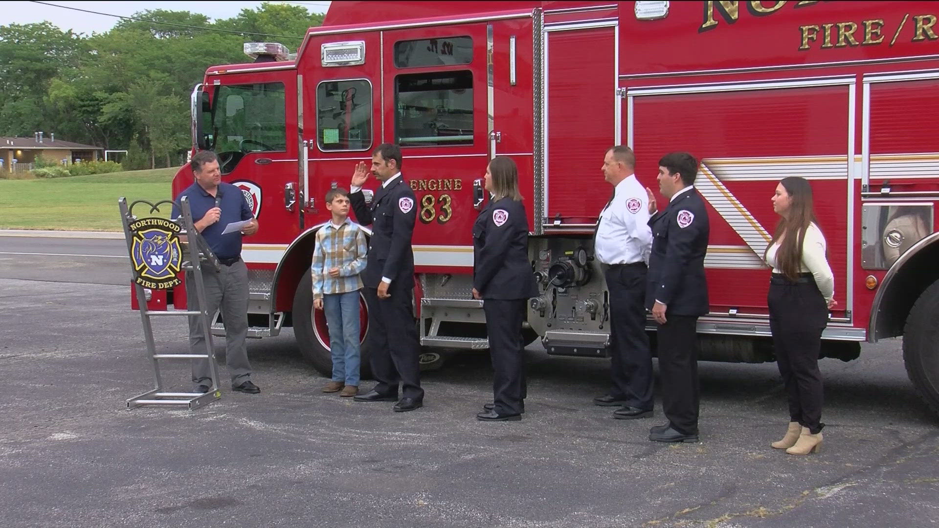 Six new firefighters in total were sworn in Monday night at Station 83: three full-time firefighters and three volunteer recruits.