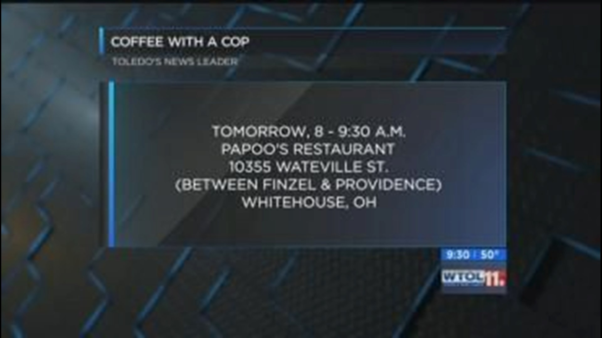 Coffee with a cop on WTOL 11 Your Day