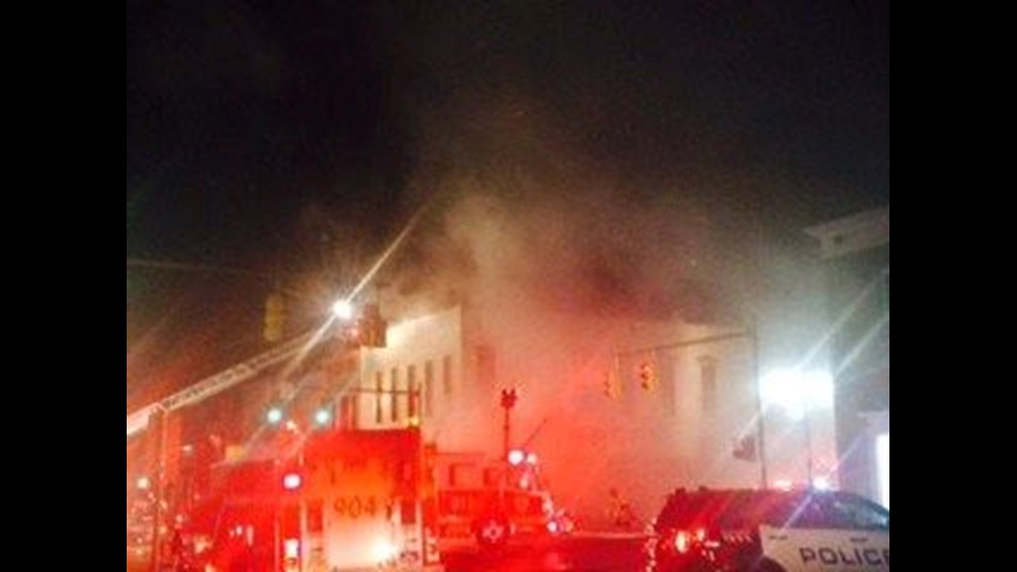 Historical downtown building catches fire in Napoleon