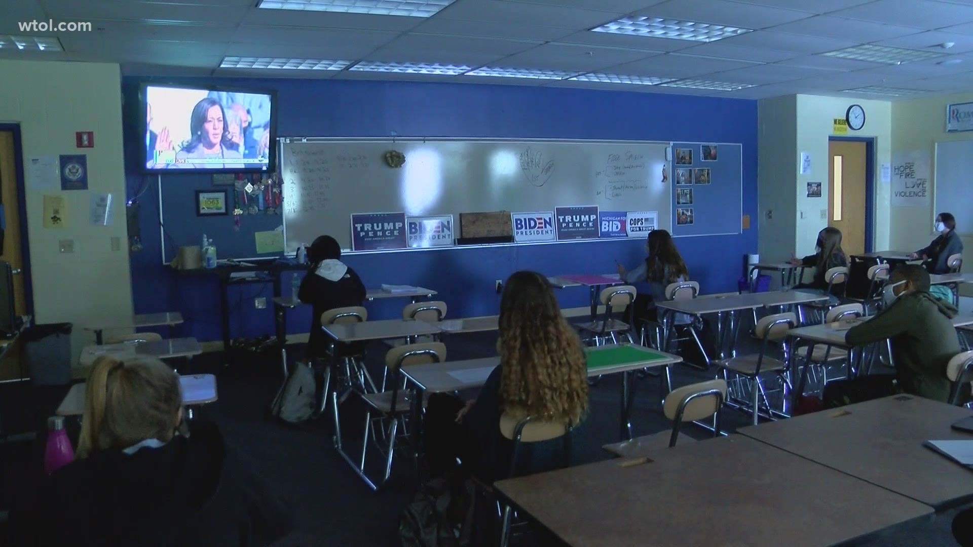 Government students at Perrysburg High School pointed out the tone of unity during the inauguration of President Joe Biden and Vice President Kamala Harris.