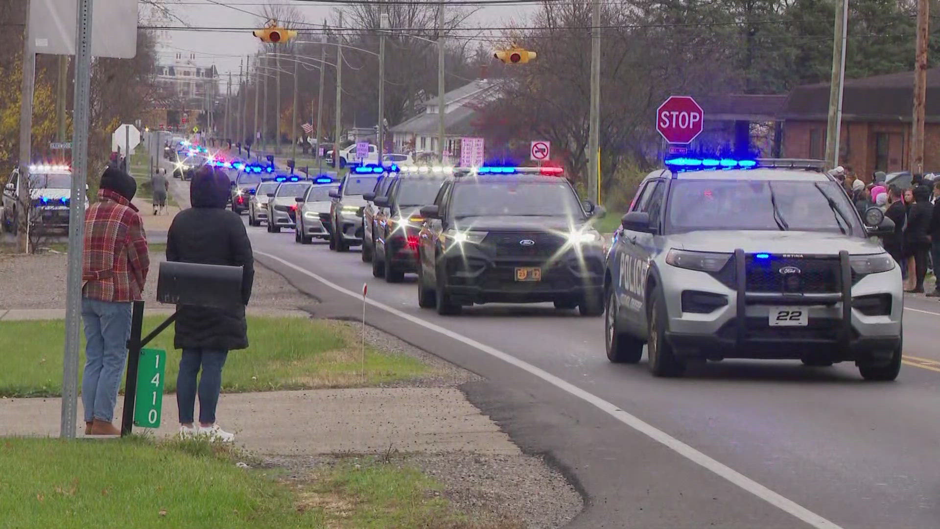 Napoleon Officer Tyler Murrey, 31, died in the line of duty Nov. 16. A procession in his honor took place in Napoleon.