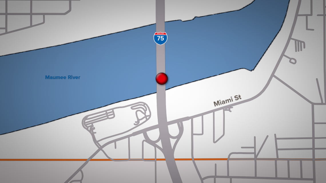 I75 traffic jam near downtown Toledo