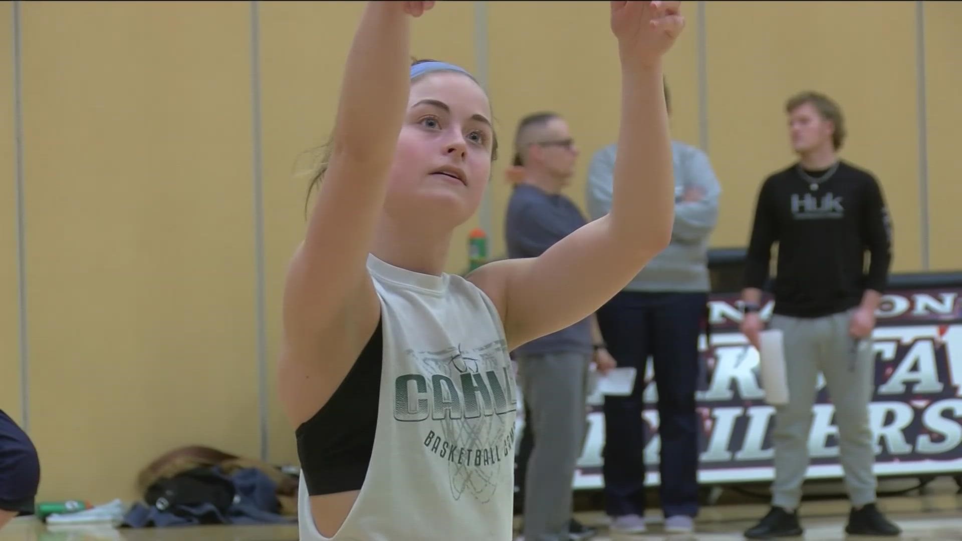 Lakota's Carlie Foos reached 1,000 points last week, five years after undergoing back surgery