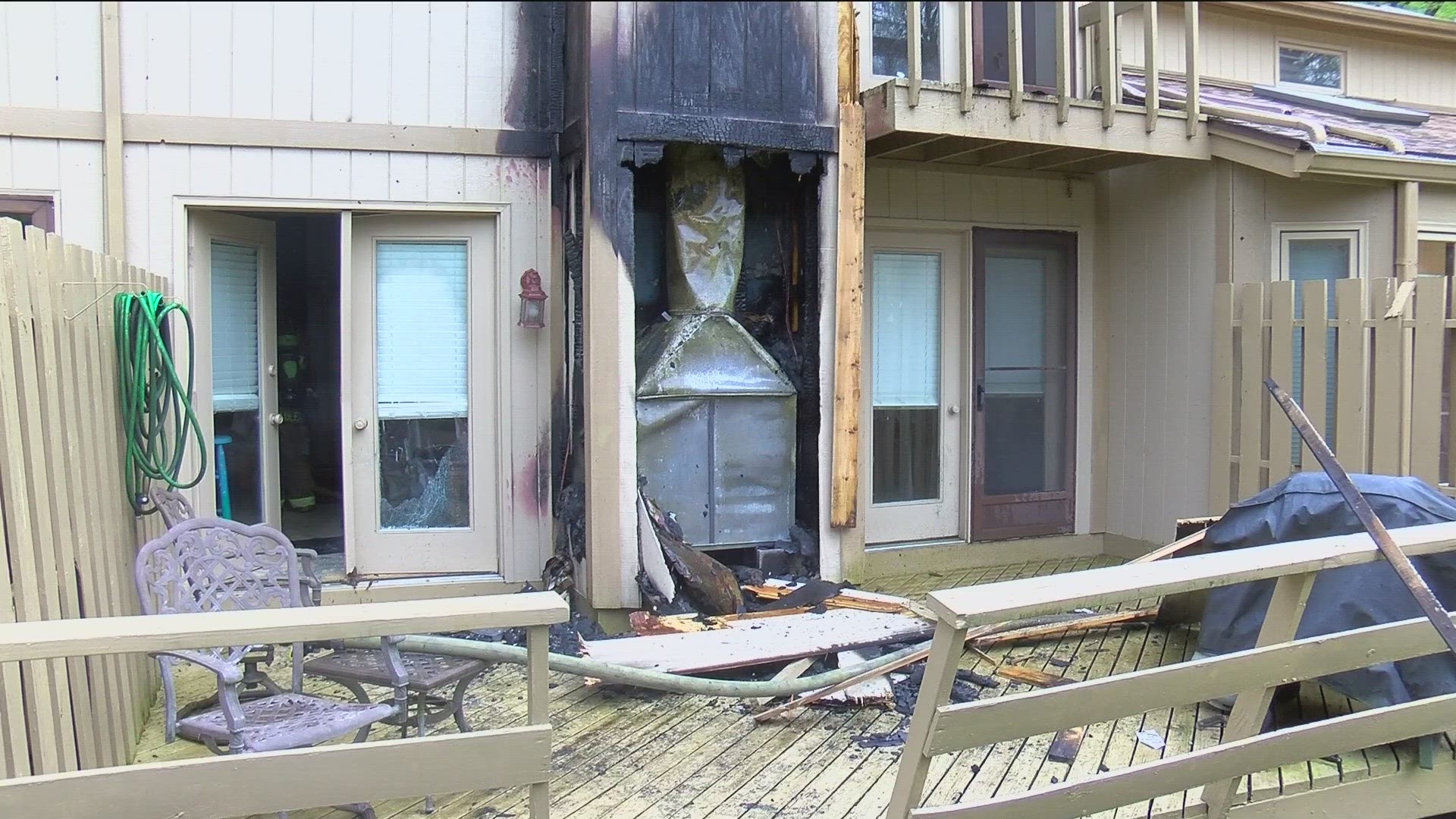 The Sylvania Fire Battalion Chief said no one was home at the time of the fire, and the damage was contained to the unit the fire started in.