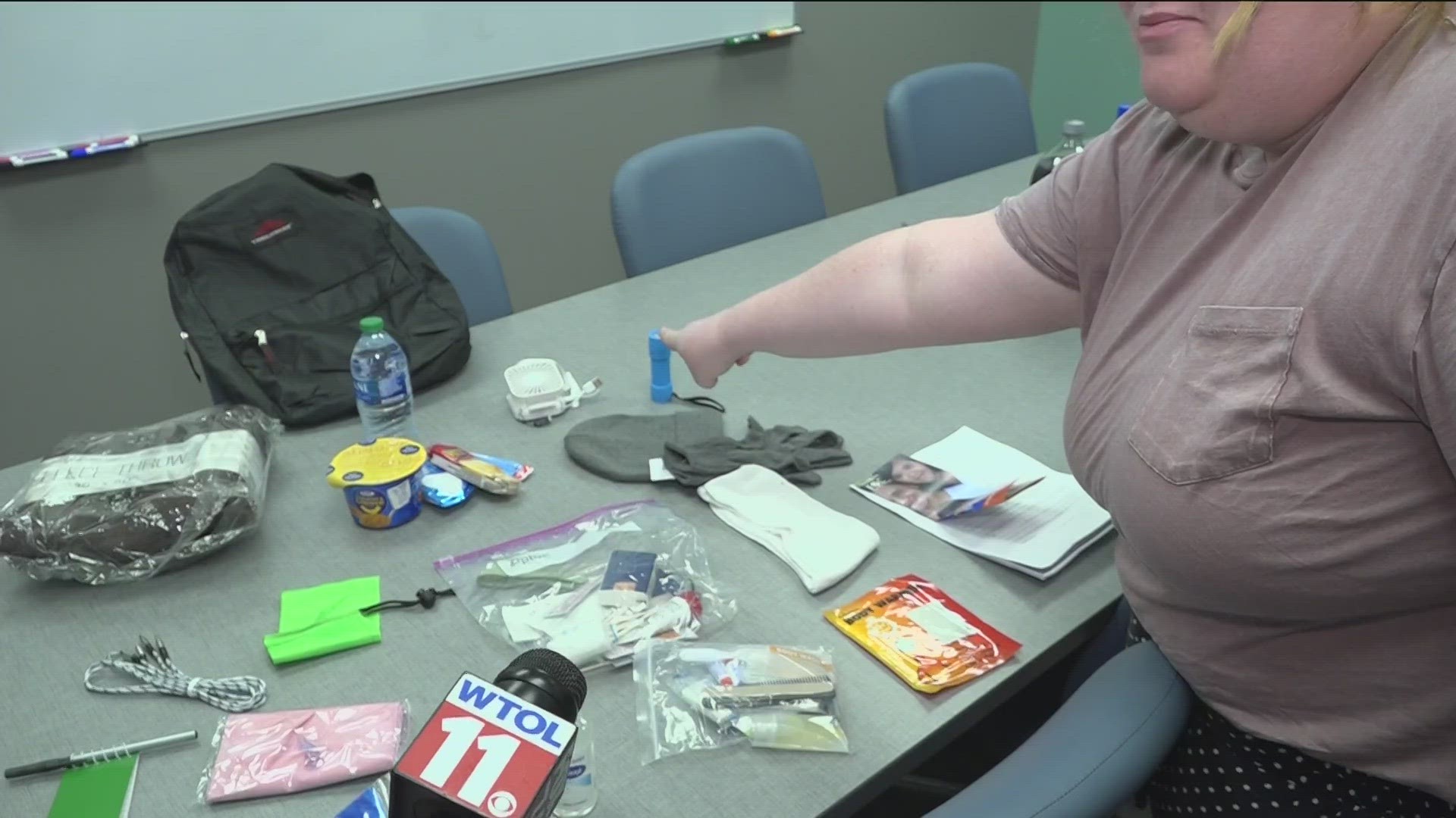 The Family Resource Center will send these bags filled with emergency need items with case workers to be handed out to those in need.