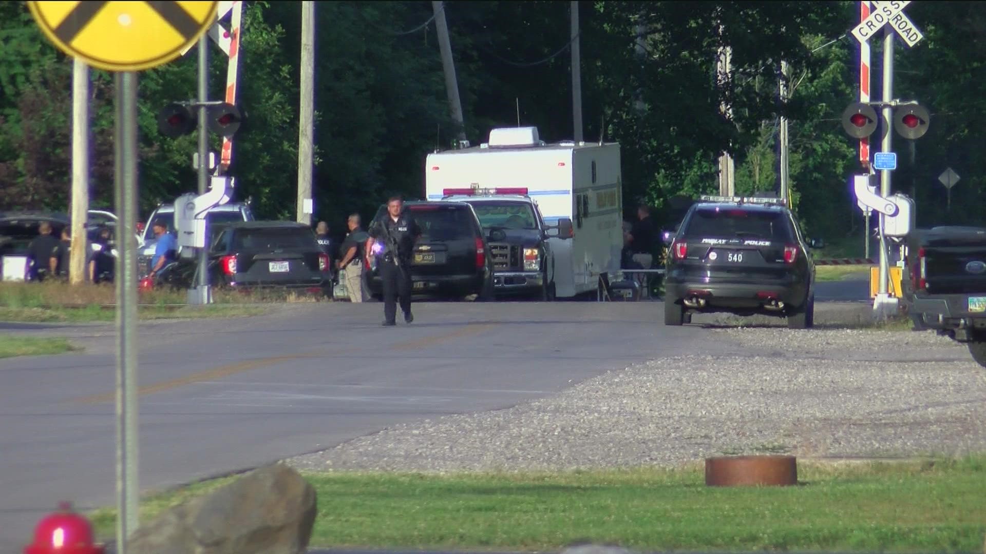 The incident began sometime around 4:15 p.m. at S & S Landscaping and Tree Service on Olive Street. The man surrendered five hours later after gas was deployed.