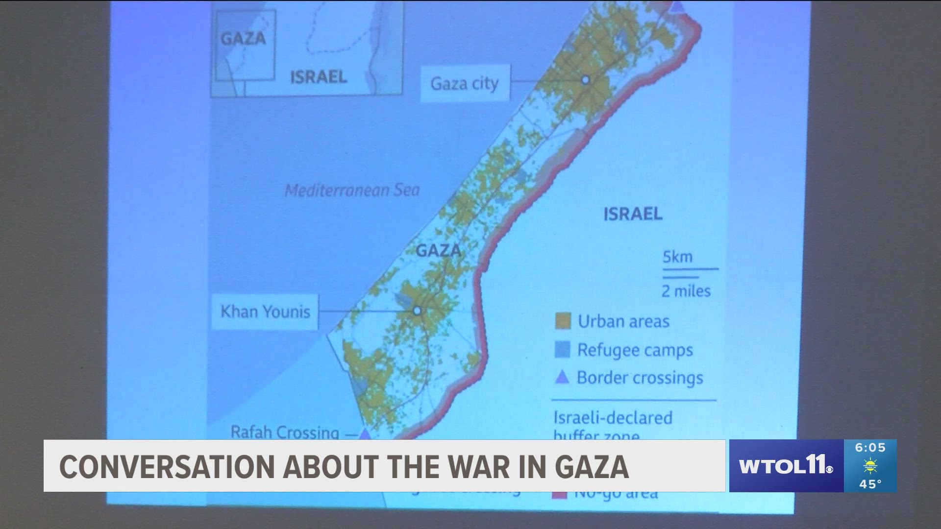 Retired Methodist pastor Reverend Larry Clark was at Lourdes University to share his eyewitness account of the tragedy unfolding in Gaza for those living there.