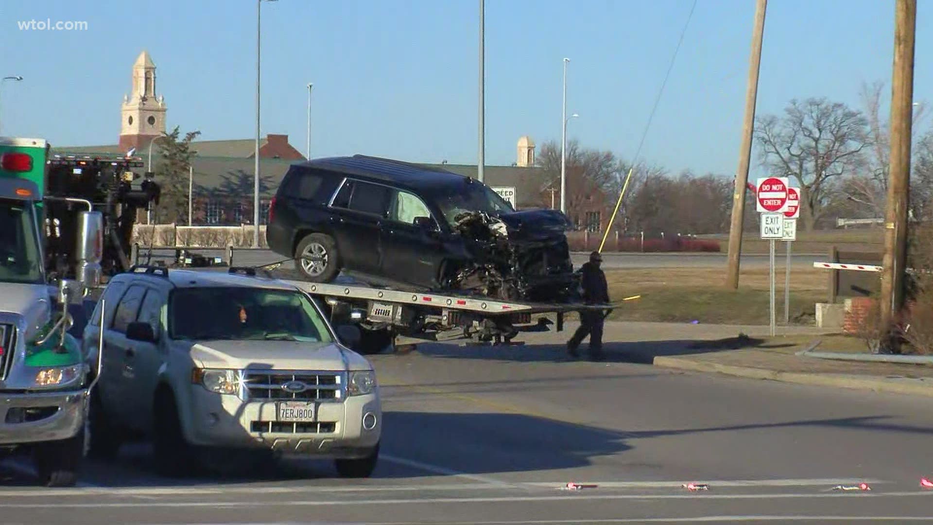 Toledo Police say the victim was also involved in an accident.