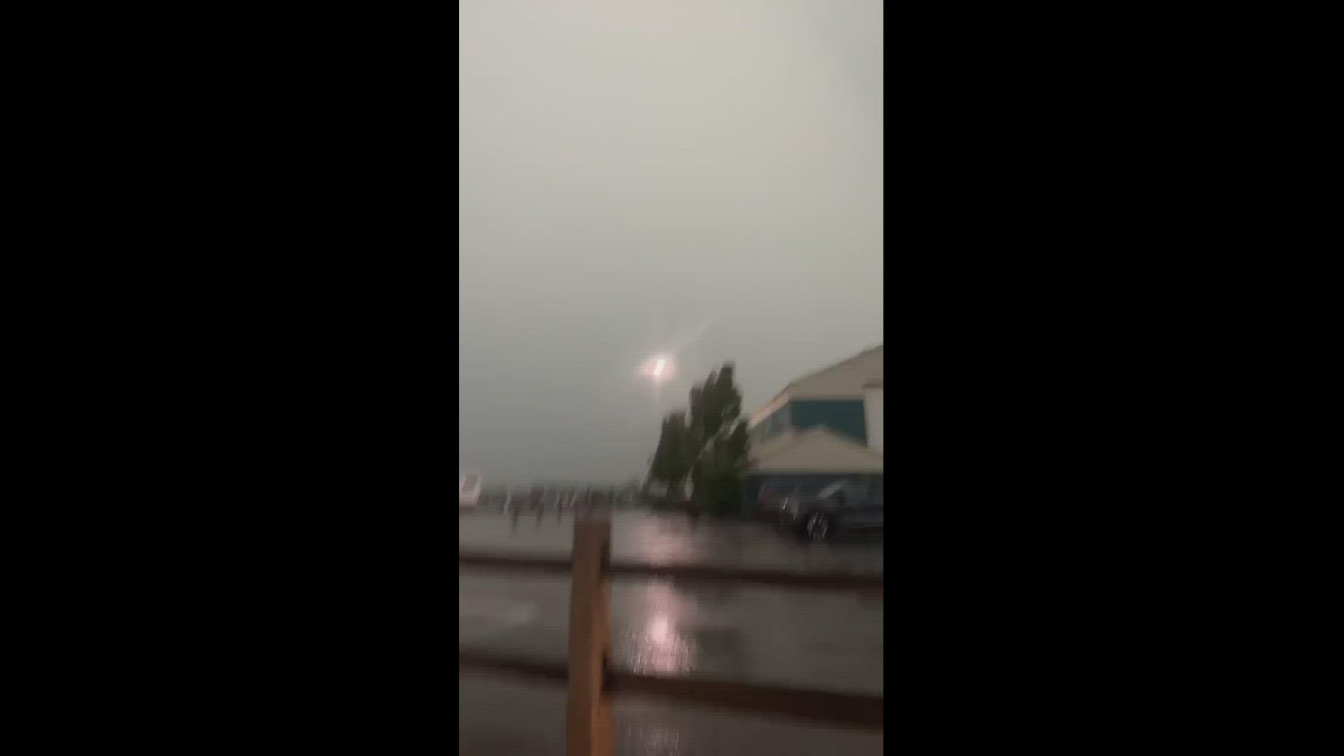 Video from viewer Kody Sieger shows lightning striking over Cedar Point during Thursday's storms.