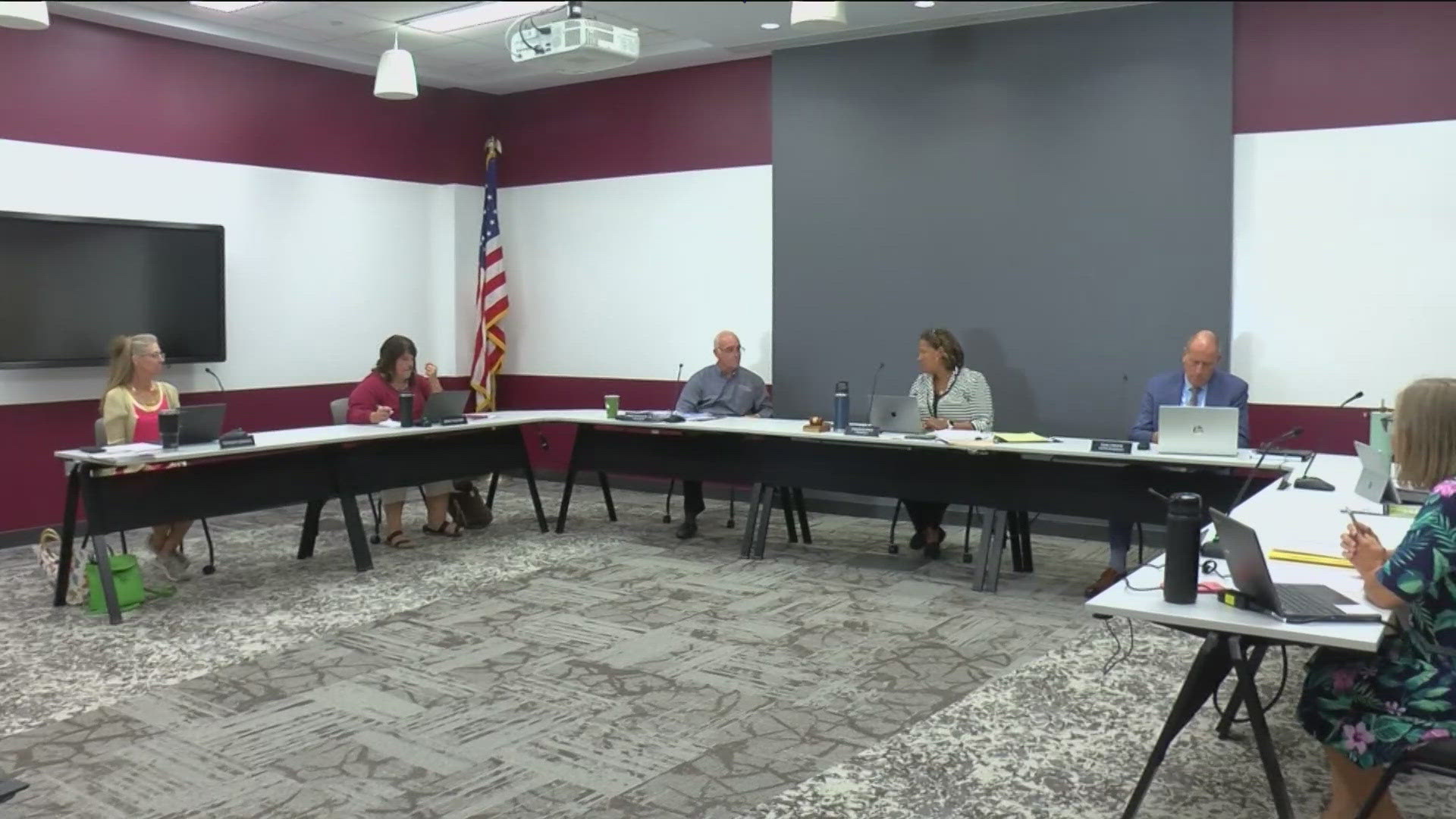 The school district's board met Monday night to discuss plans for a potential new school.