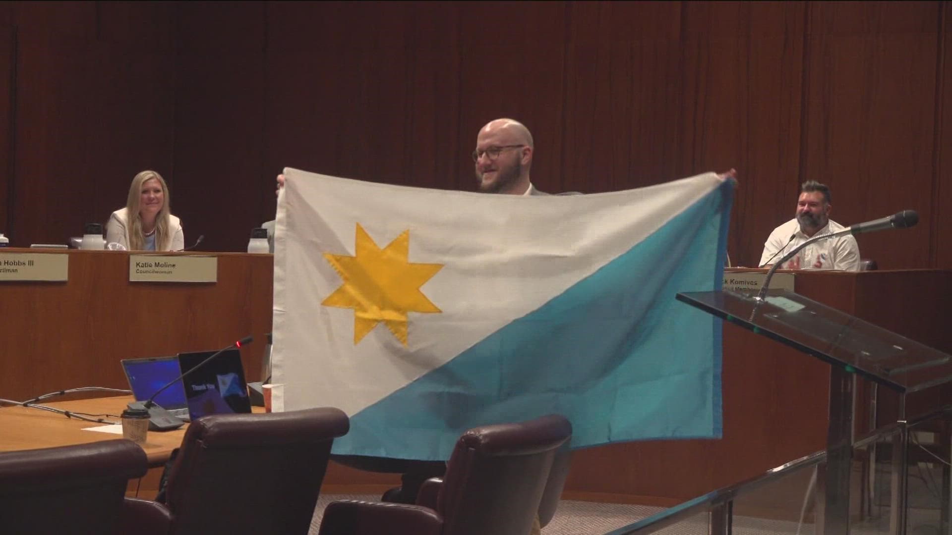 City council will decide whether or not to make this Toledo's official flag next Tuesday and if approved, the flag's official rollout would begin almost immediately.
