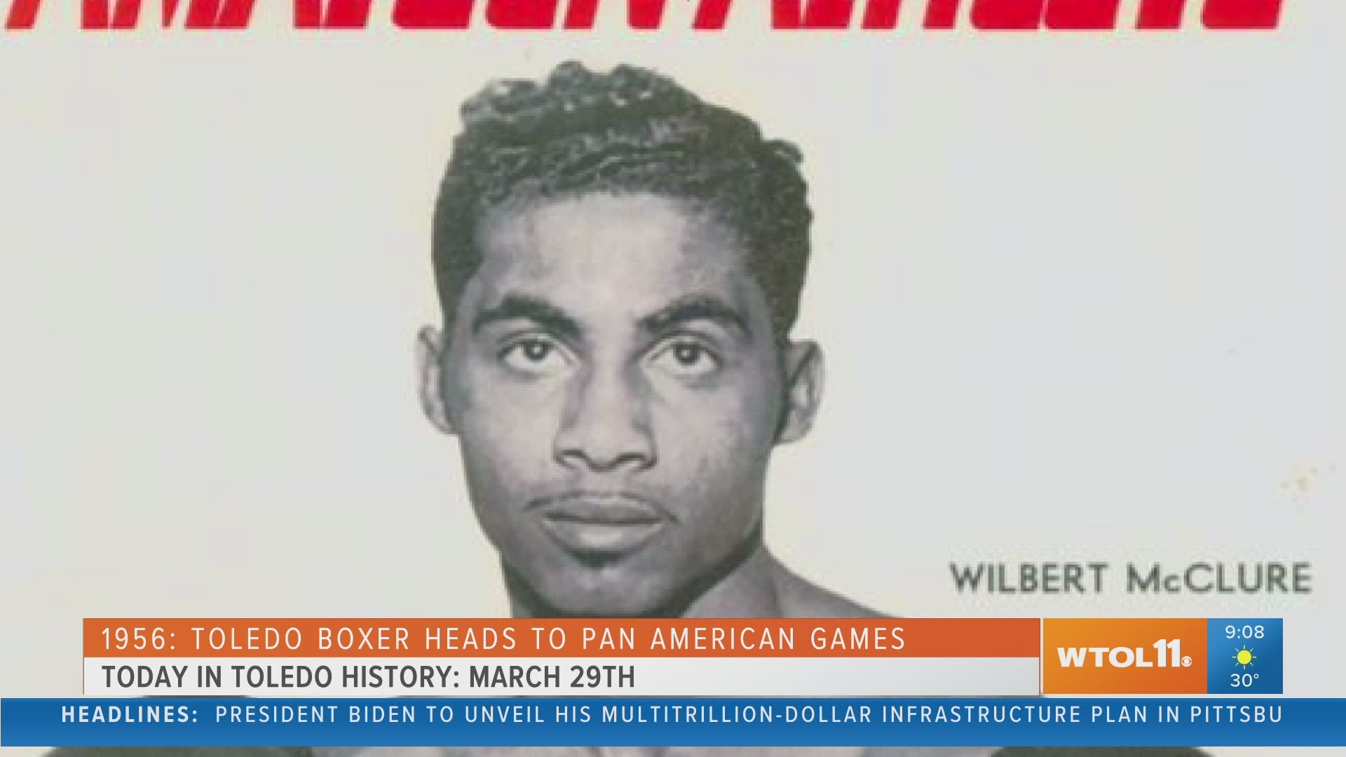 On March 29: Boxer Wilbert "Skeeter" McClure of Toledo earns a spot to compete in the Pan-American Games and the city's officers are embroiled in scandal.