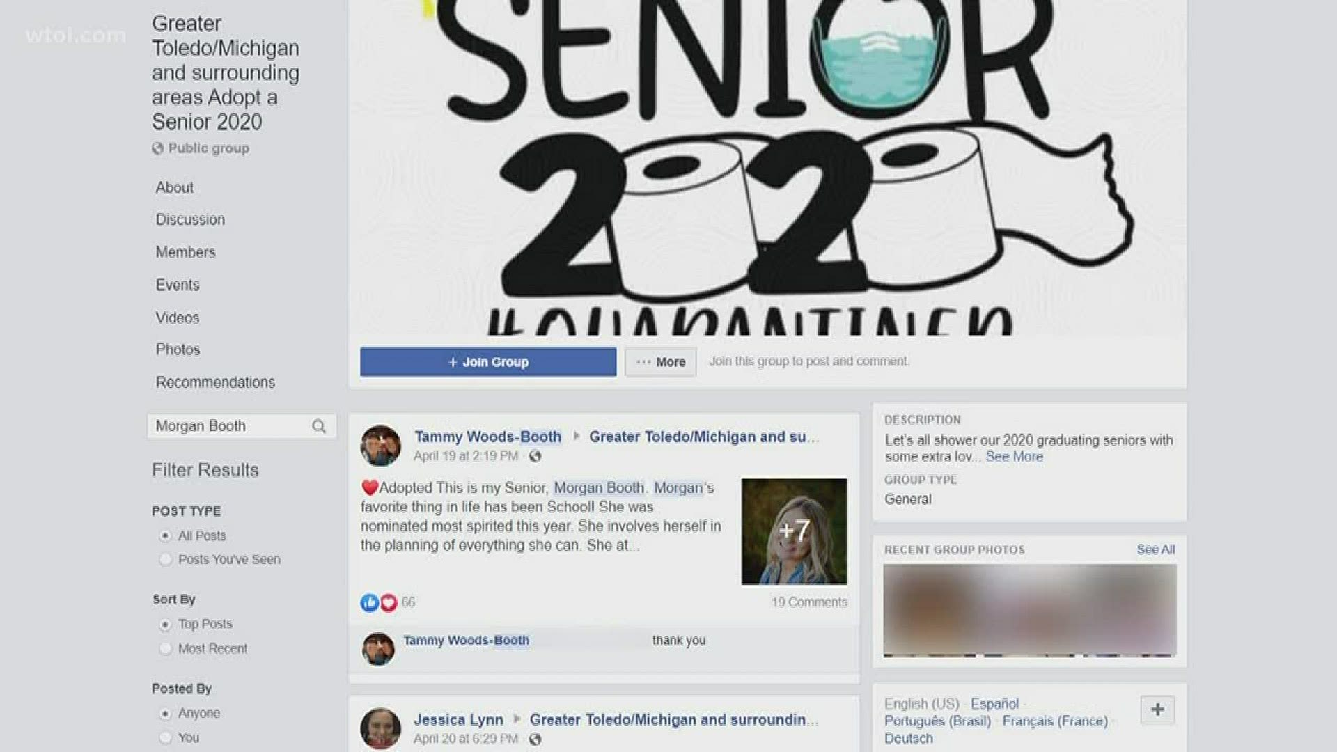 Adopt A Senior Facebook Page Celebrates 2020 High School Class Wtol Com