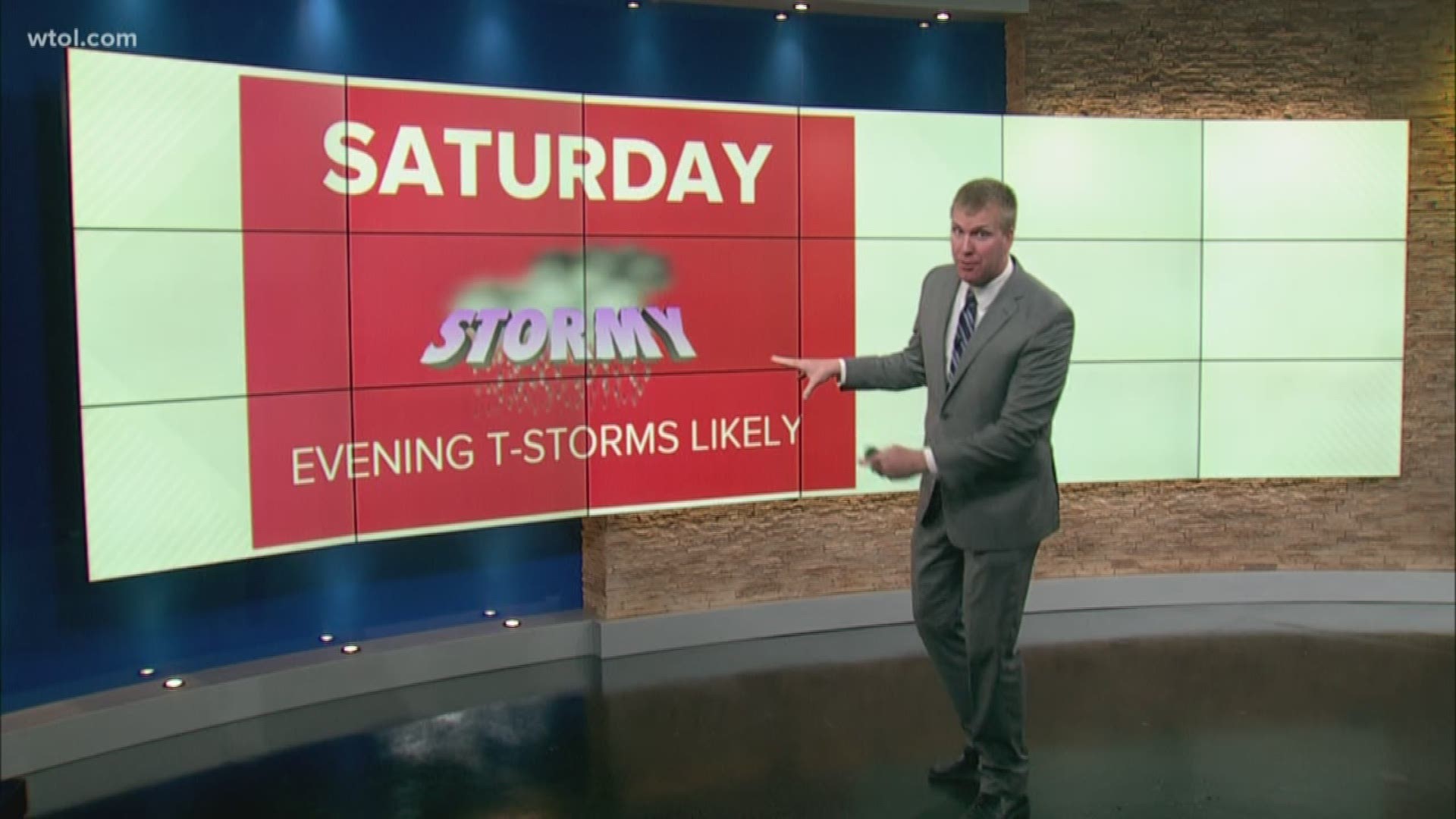 Stronger storms and downpours are likely for Saturday evening and watch for heavy rainfall overnight into Sunday