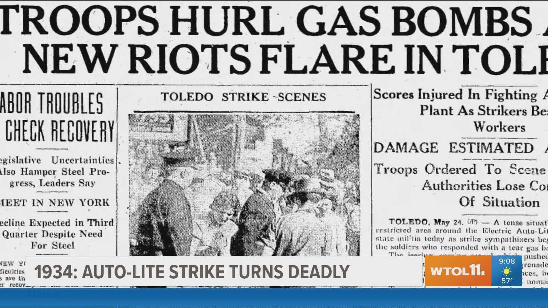 On May 24, 1934, National Guard troops fired into a crowd of protestors in front of Toledo's Auto-Lite factory. Here's what else happened today in Toledo history.