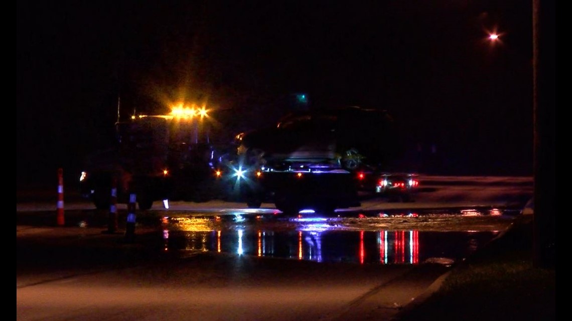 Car crashes into fire hydrant causing road closures, flooding in south ...
