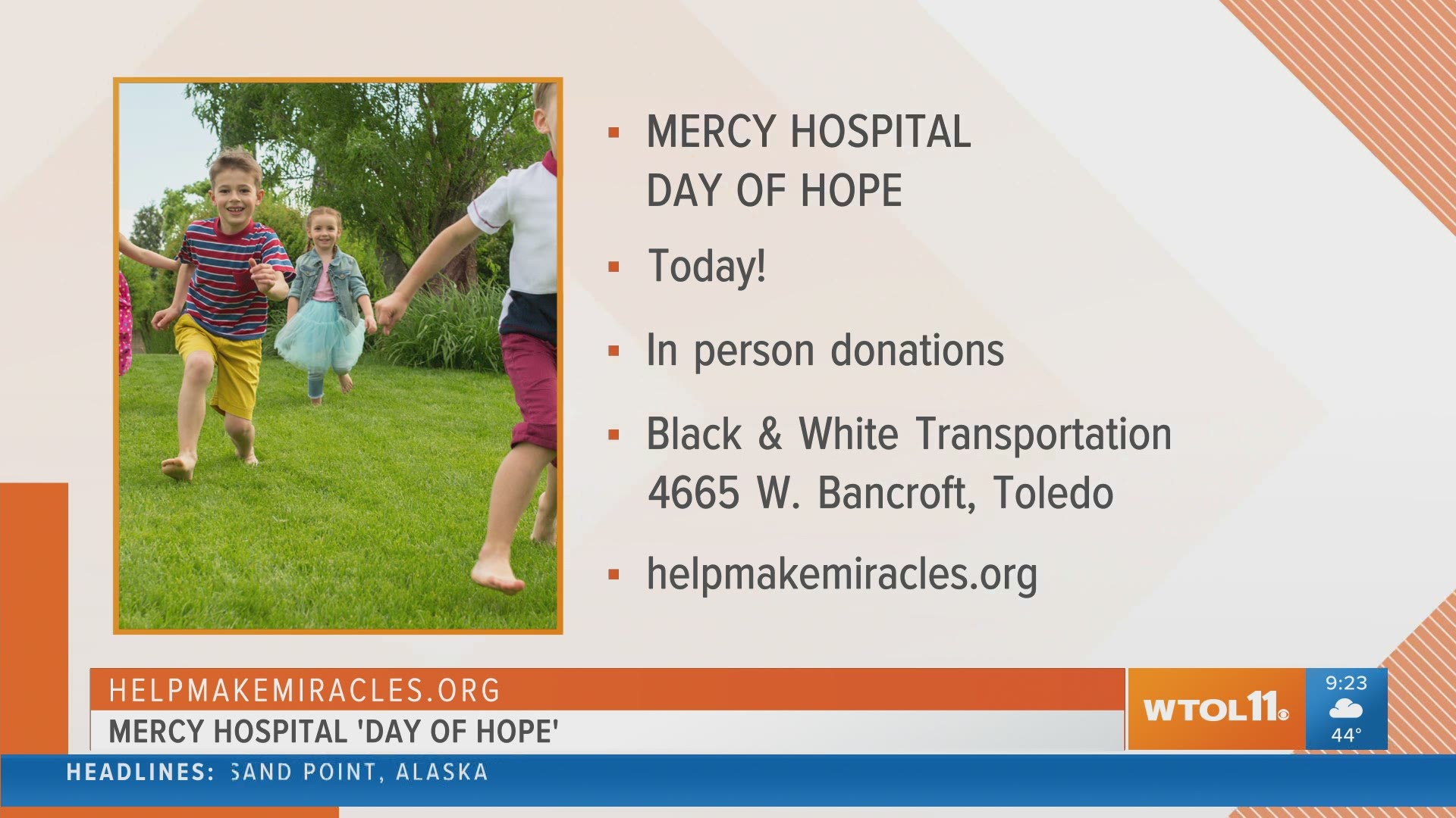 The Mercy Health 'Day of Hope' supports the Trauma Recovery Center, which provides care and support to victims of domestic violence and child abuse.