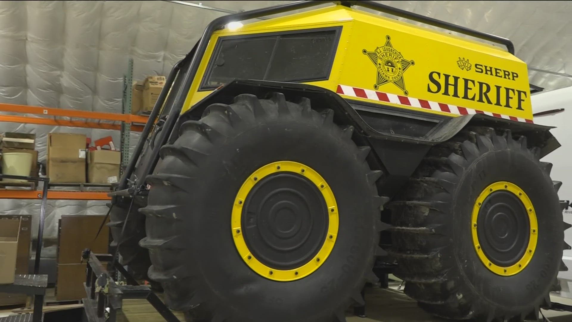 The SHERP is designed to travel on any terrain, including open water.