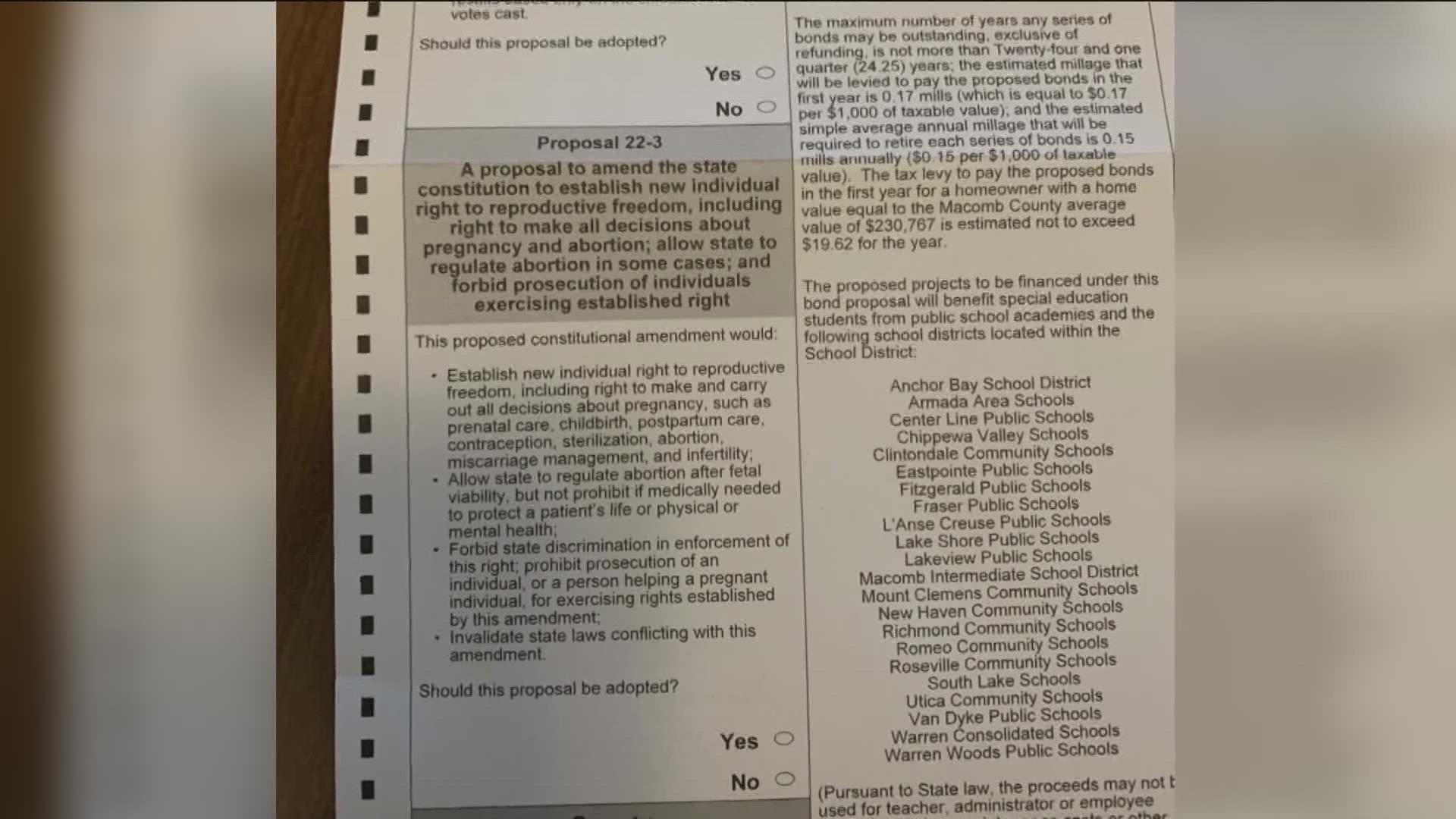 Michigan's Prop 3 Reproductive rights WTOL 11 Election Day team coverage, 5 p.m.
