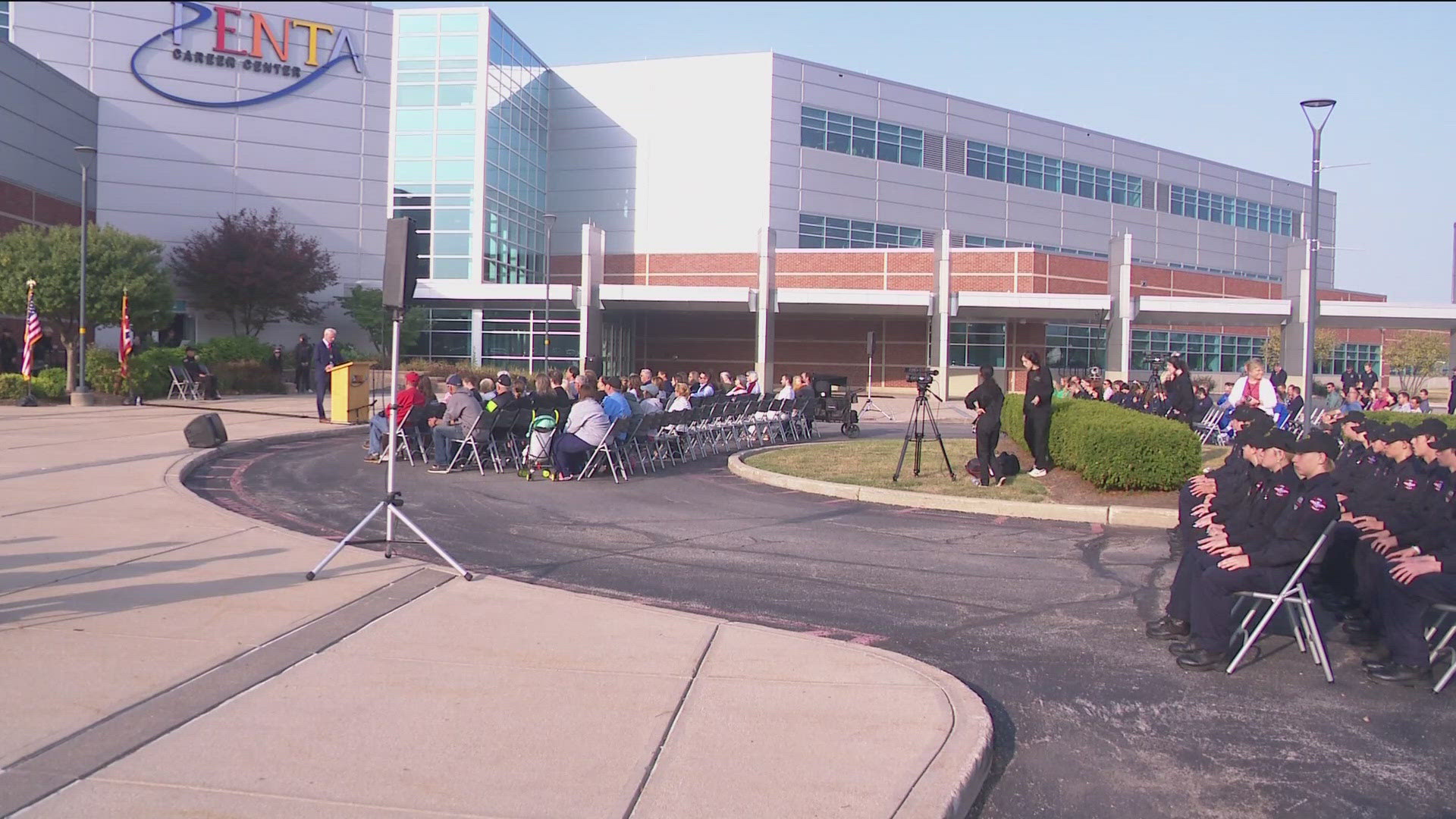 First responders from across Wood County also came out for the ceremony which included the National Anthem, an Honor Guard flag tribute, a 21-gun salute and more.