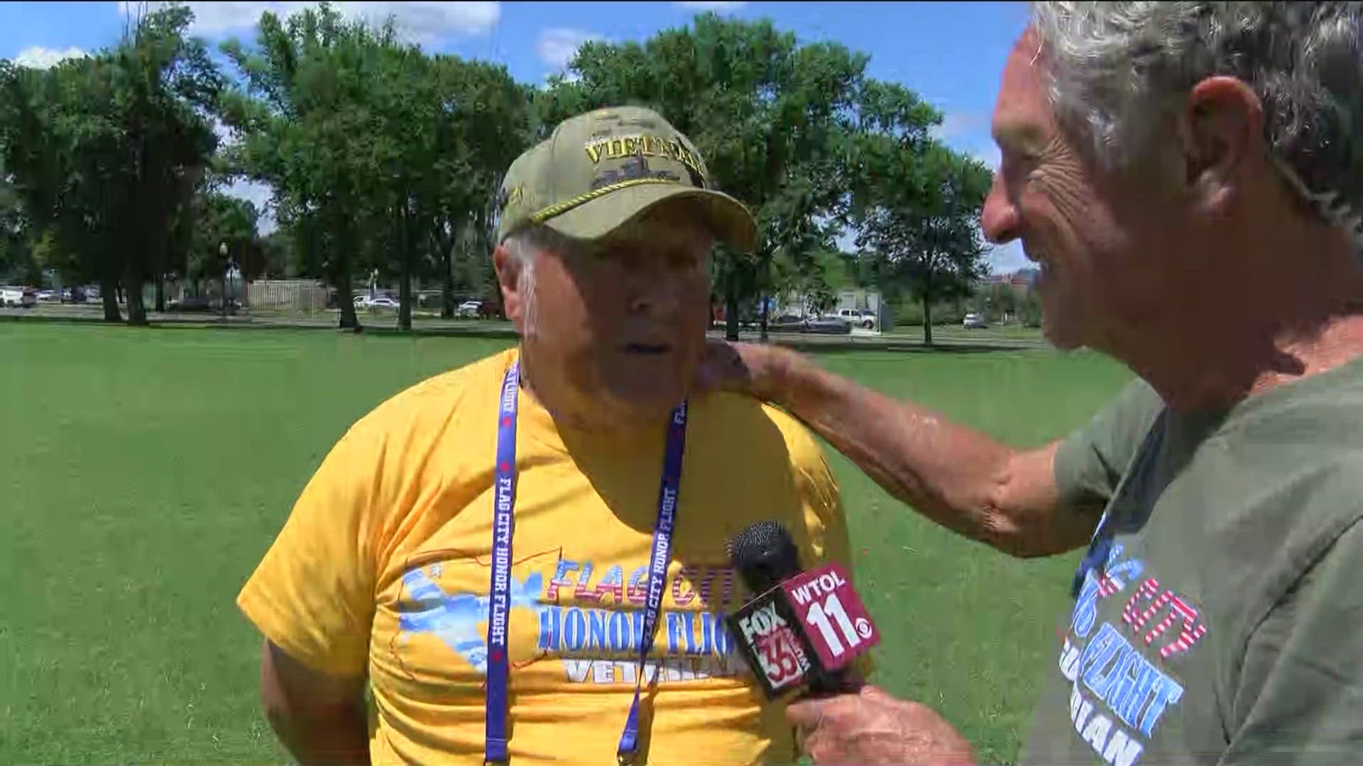 Dan Cummins talks to a Vietnam War veteran who describes his military career, and says the honor flight is 'healing'.