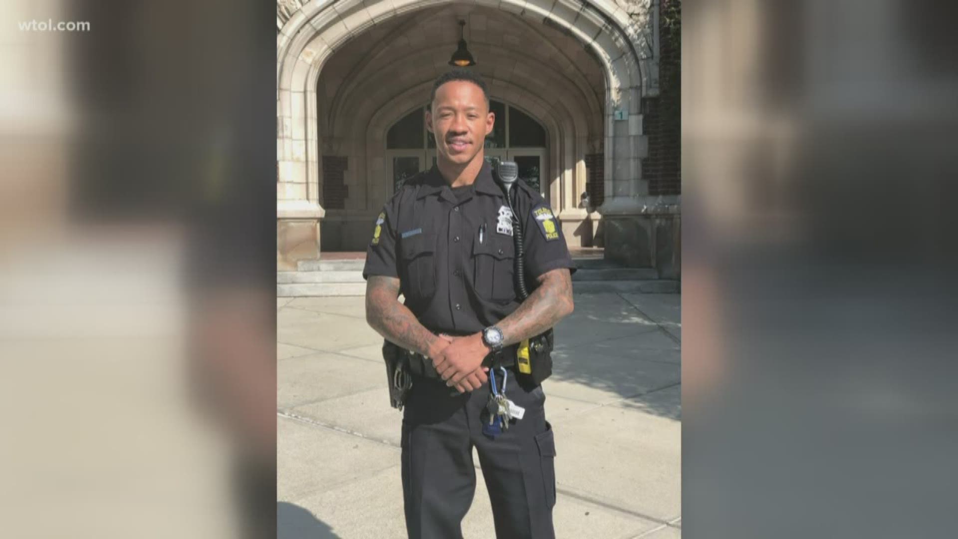 Toledo Police say Officer Jeron Ellis was alerted that a student was in possession of a gun at school.