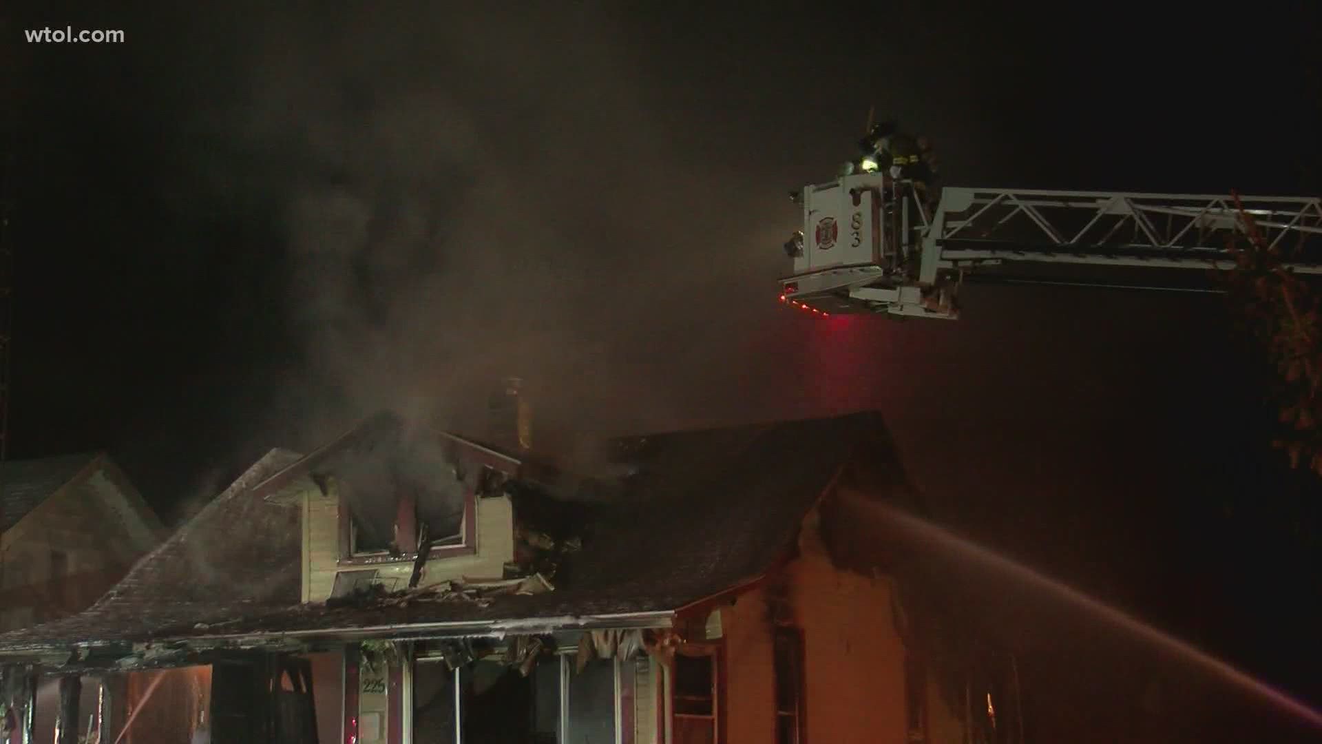 3 departments responded to the fire on the 200 block of E. Perry in Walbridge, battling the blaze for half an hour on Thursday. The two homeowners escaped safely.