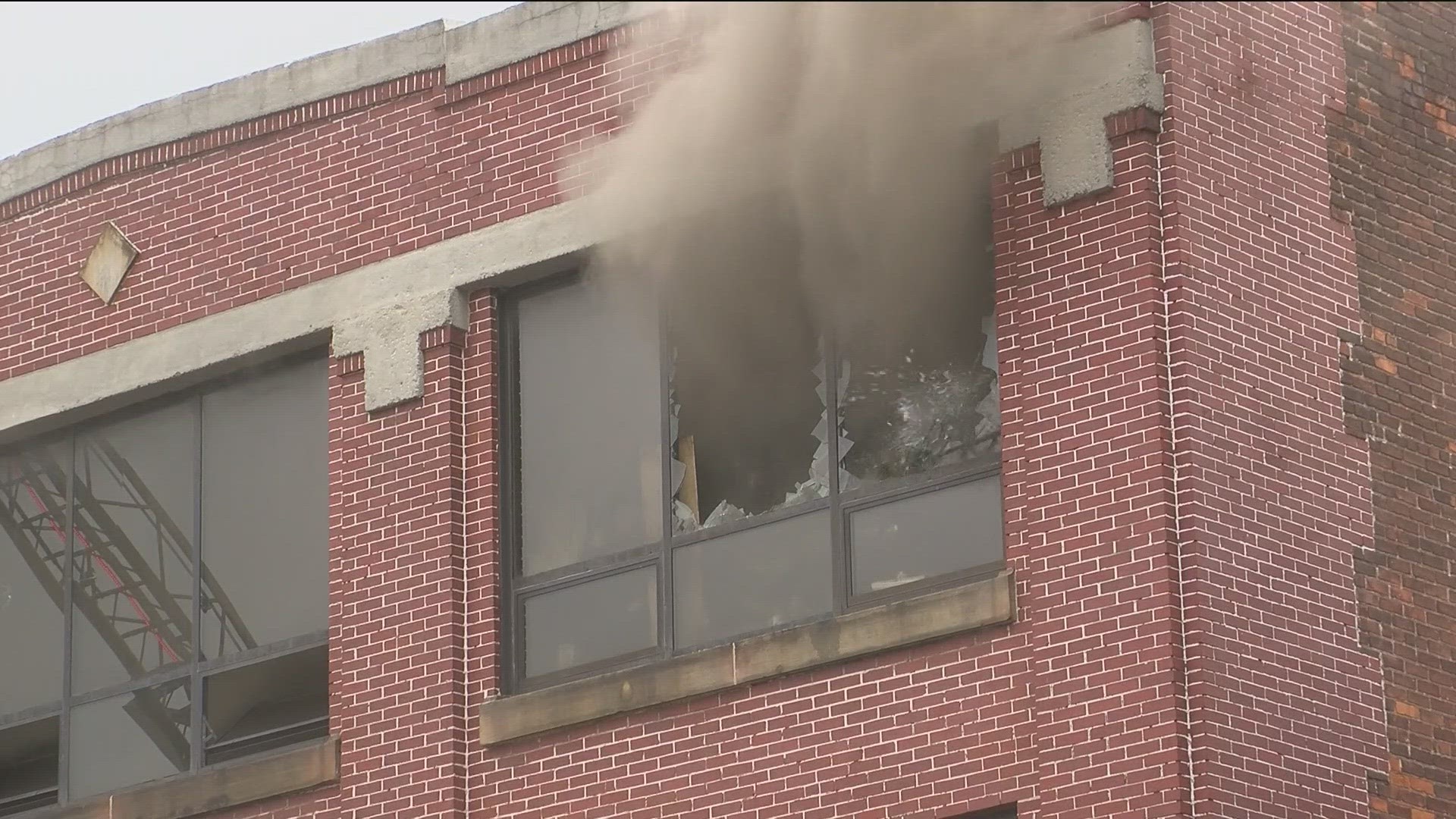 The fire started on the third floor of the building above an event center Thursday afternoon, according to the owner of The Blarney. Everyone was safely evacuated.