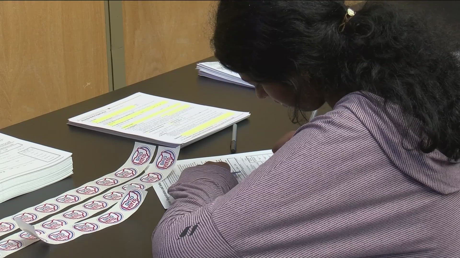 With a visit from the Board of Elections, students were able to experience voting using the machines with mock ballots.