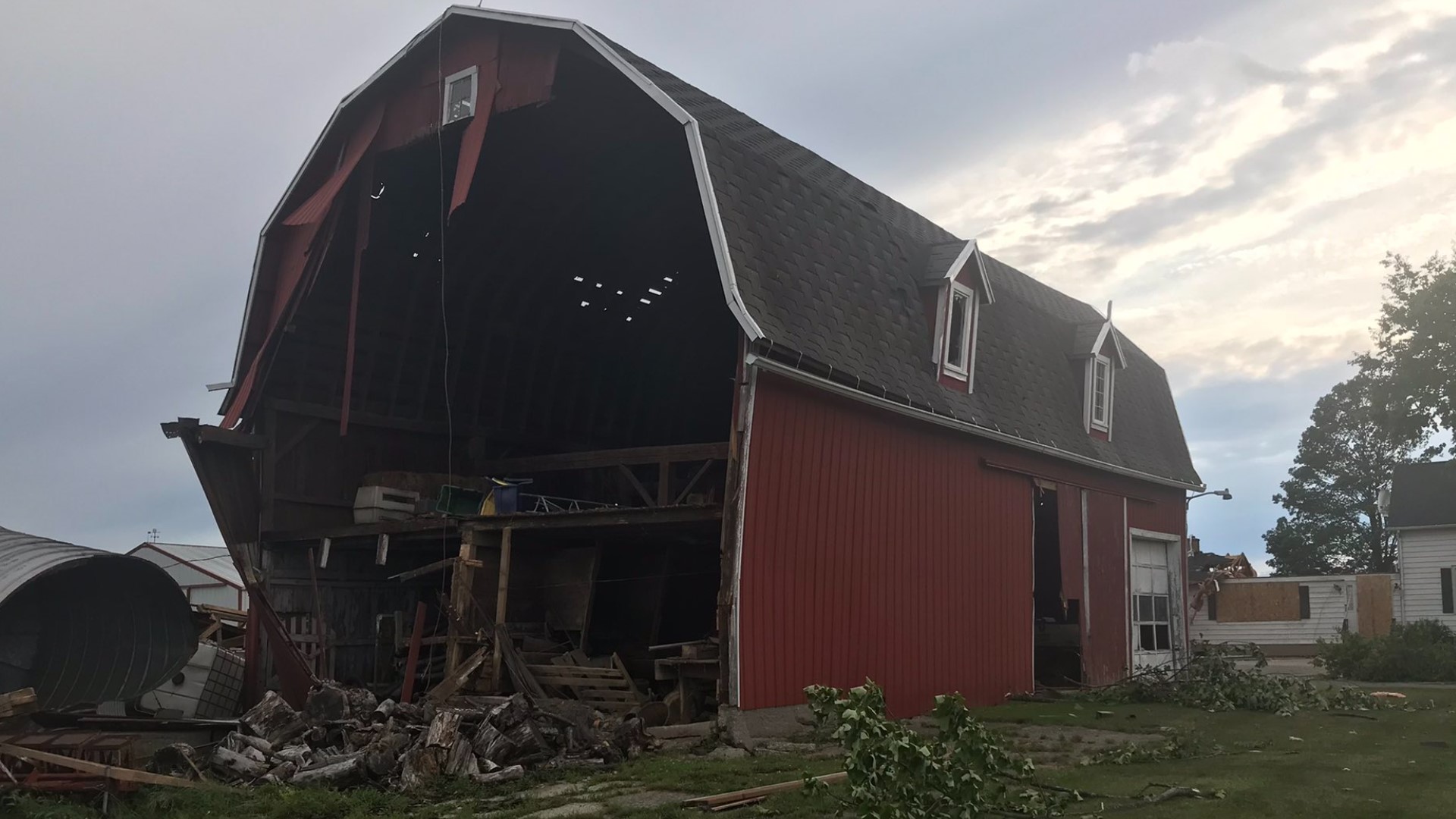 Multiple people are still without power 24 hours after storms rolled through Sunday night, including an EF-1 tornado that destroyed buildings and damaged homes.