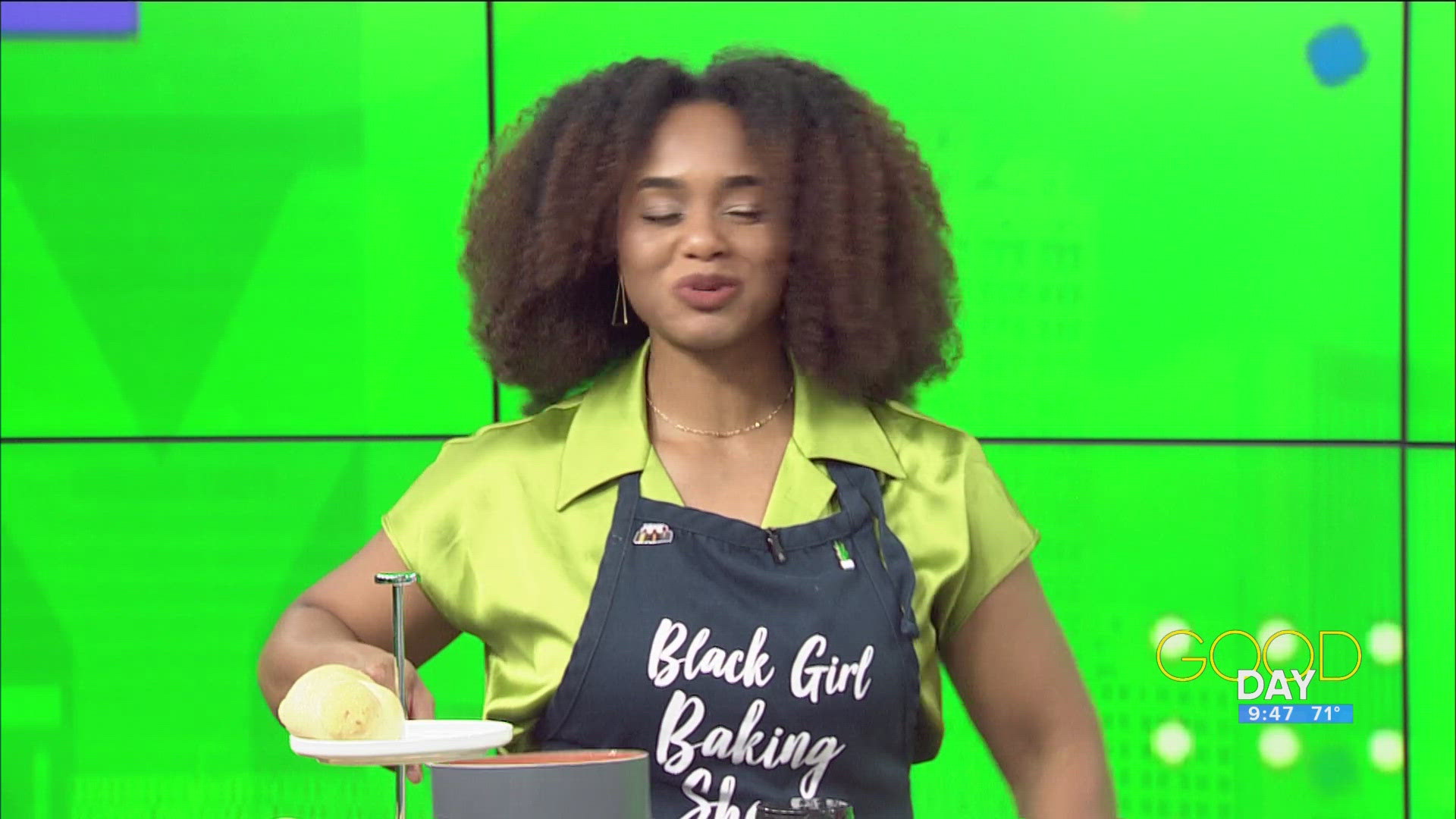 Brianna Stewart from Jera's Heavenly Sweet demonstrates a recipe for garlic knots.