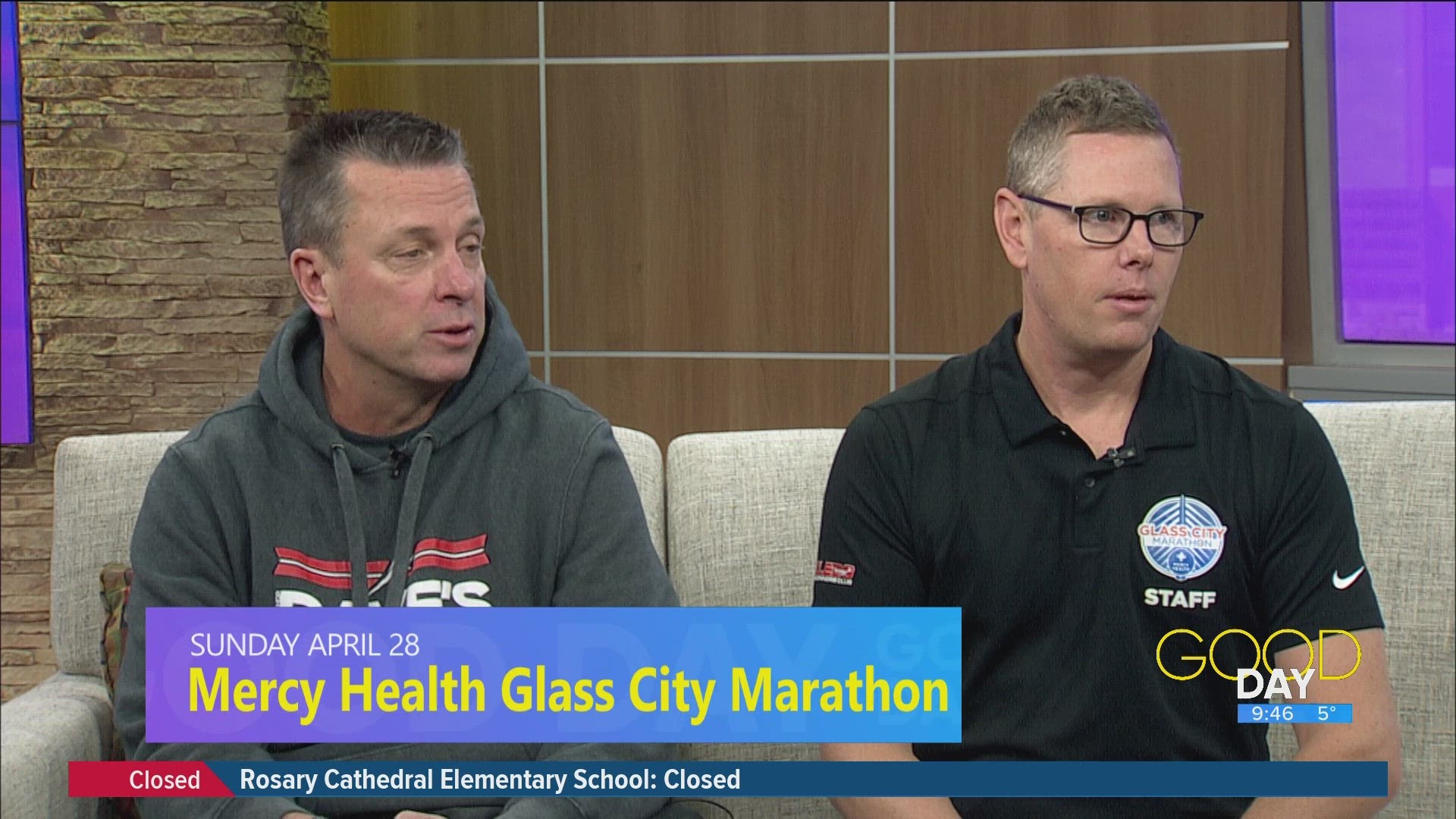 Bob Masters of Dave's Running and Clint McCormick, race director for the Mercy Health Glass City Marathon talk the upcoming race.
