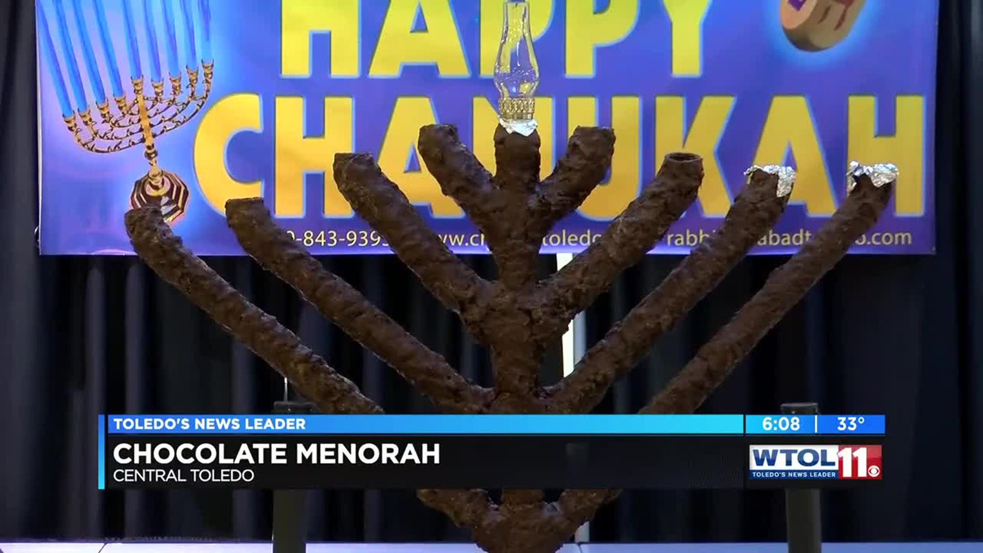Chabad House of Toledo lights chocolate menorah