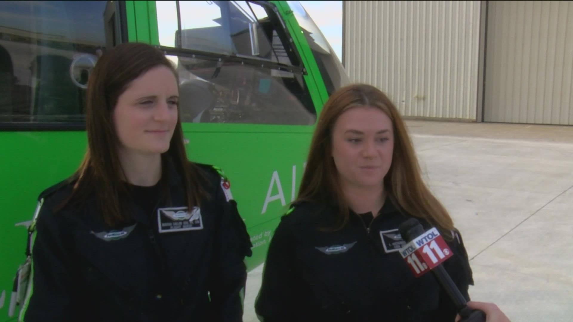 Mariah Saylor and Lindsay Hickman are among fewer than 200 people in the world certified as flight medics.