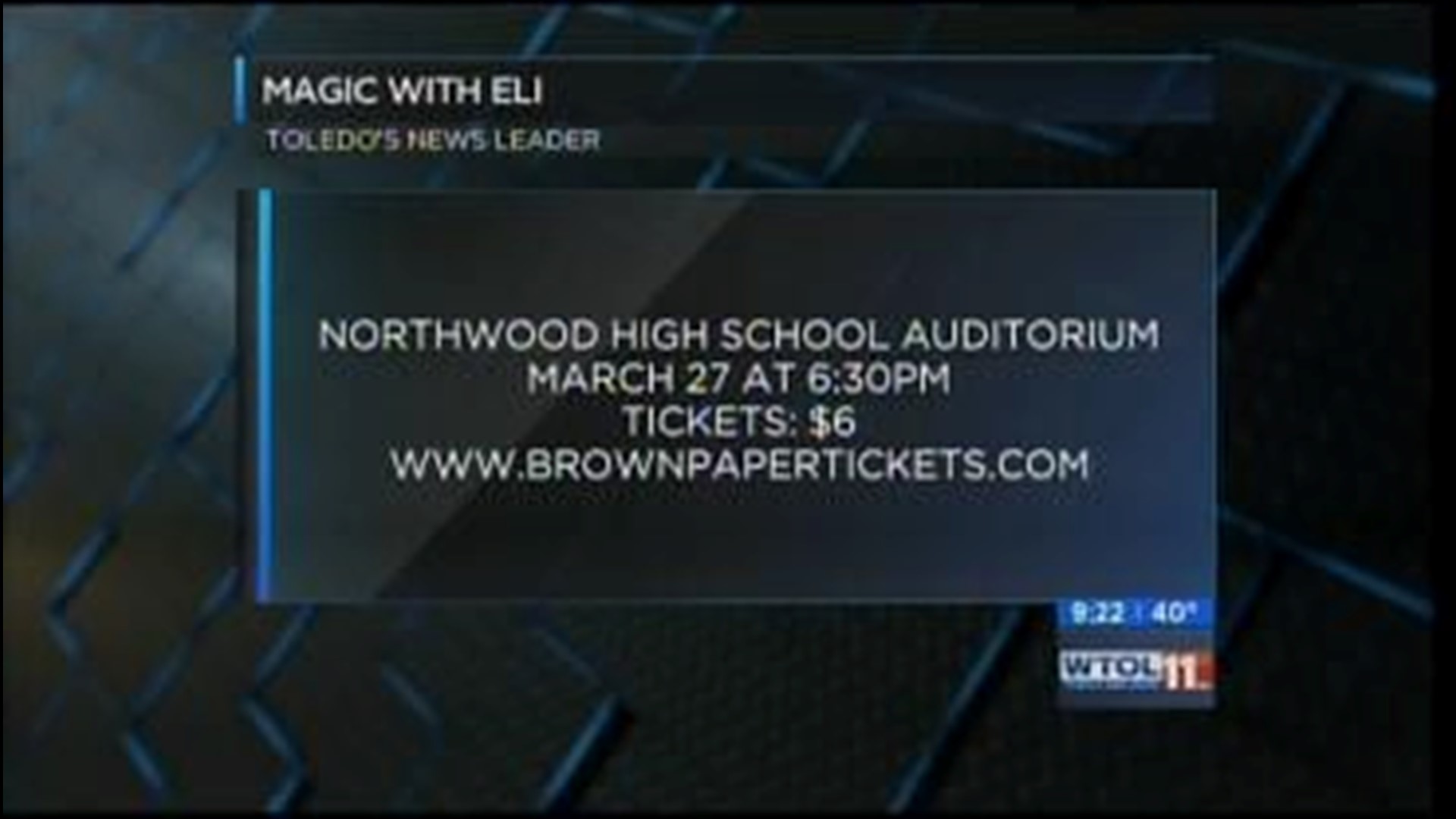 Eli the Magician joins WTOL Your Morning for preview to Northwood Schools Magic with Eli fundraiser