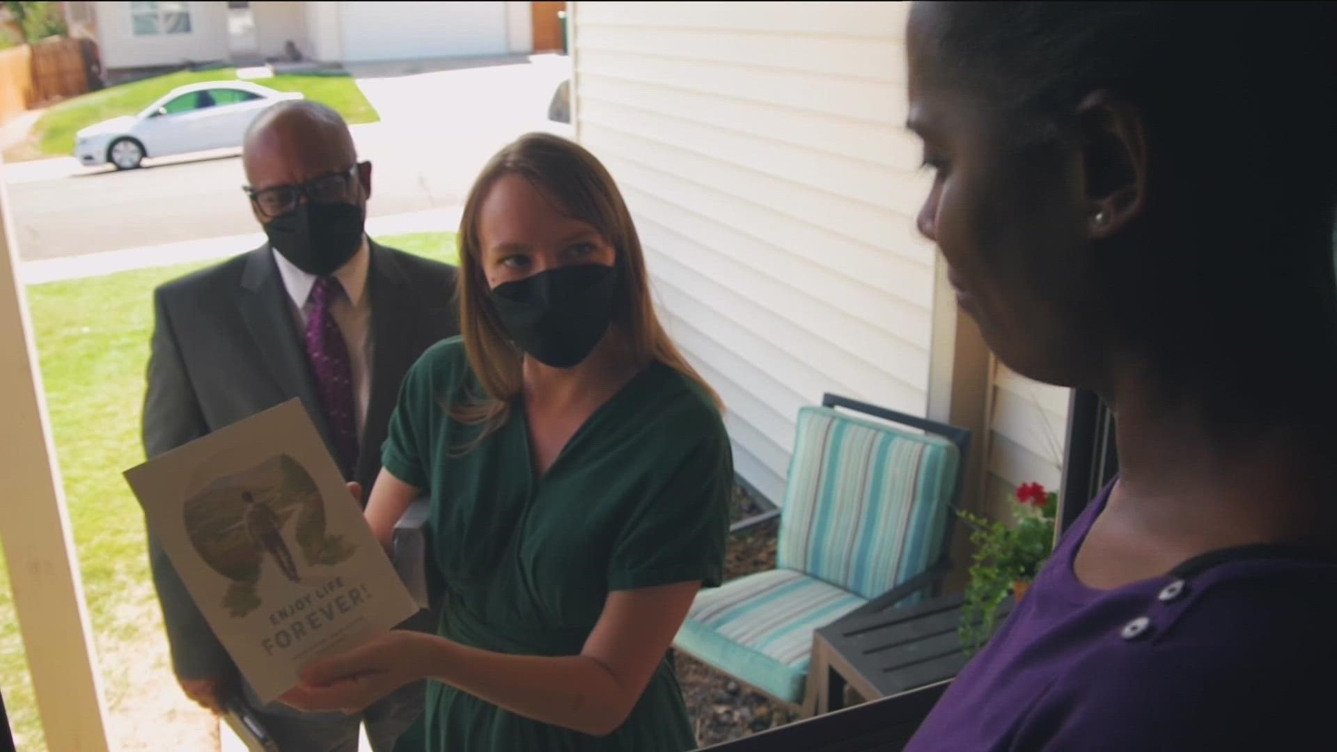 The COVID-19 pandemic halted Jehovah's Witnesses trademark door-to-door knocking for 30 months. During the break, local families wrote letters and made phone calls.