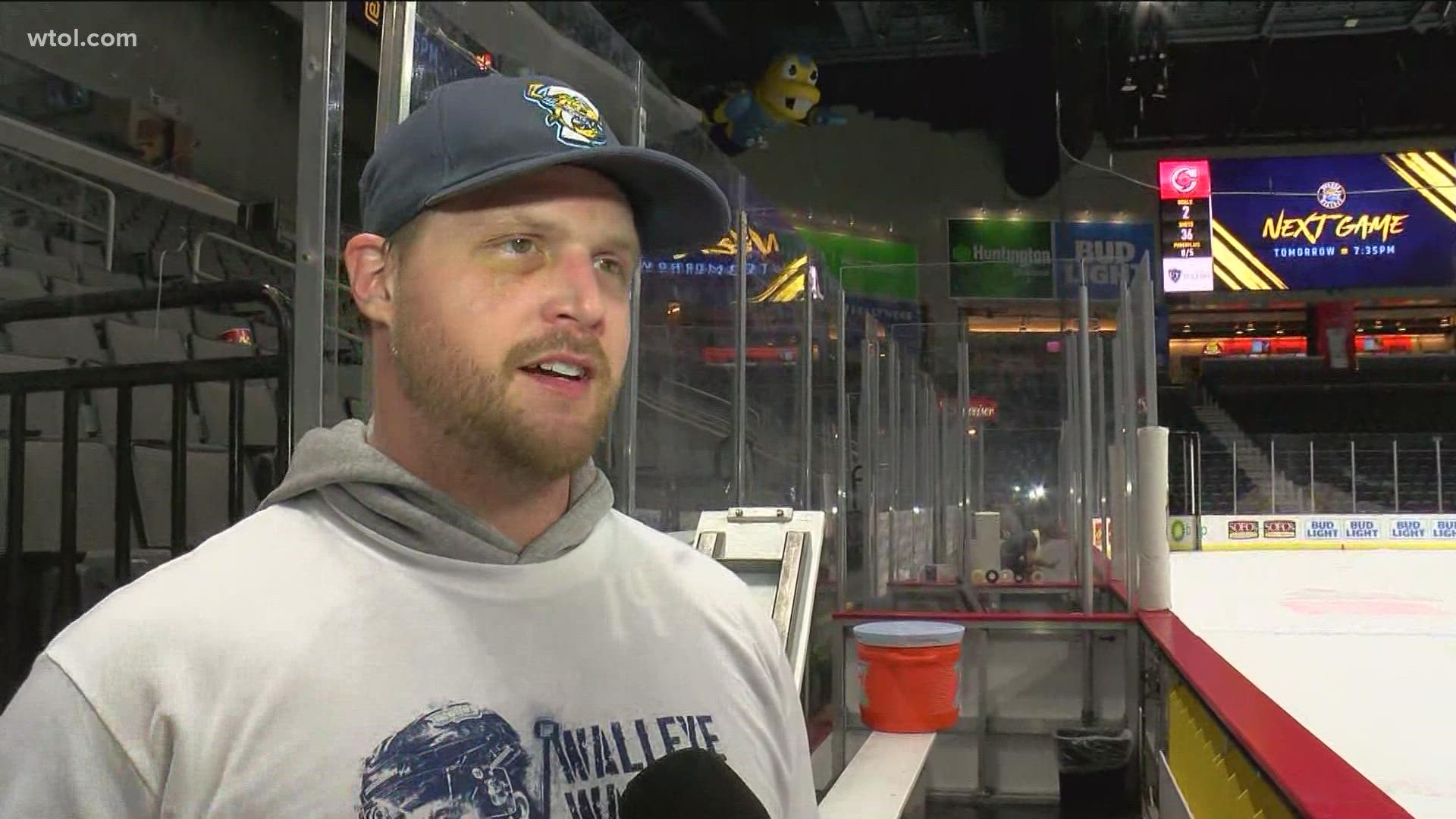 John Albert was the star of Game 1 of the Kelly Cup Playoffs for the Toledo Walleye, scoring all three goals in the OT win. Jordan Strack's live with the interview.