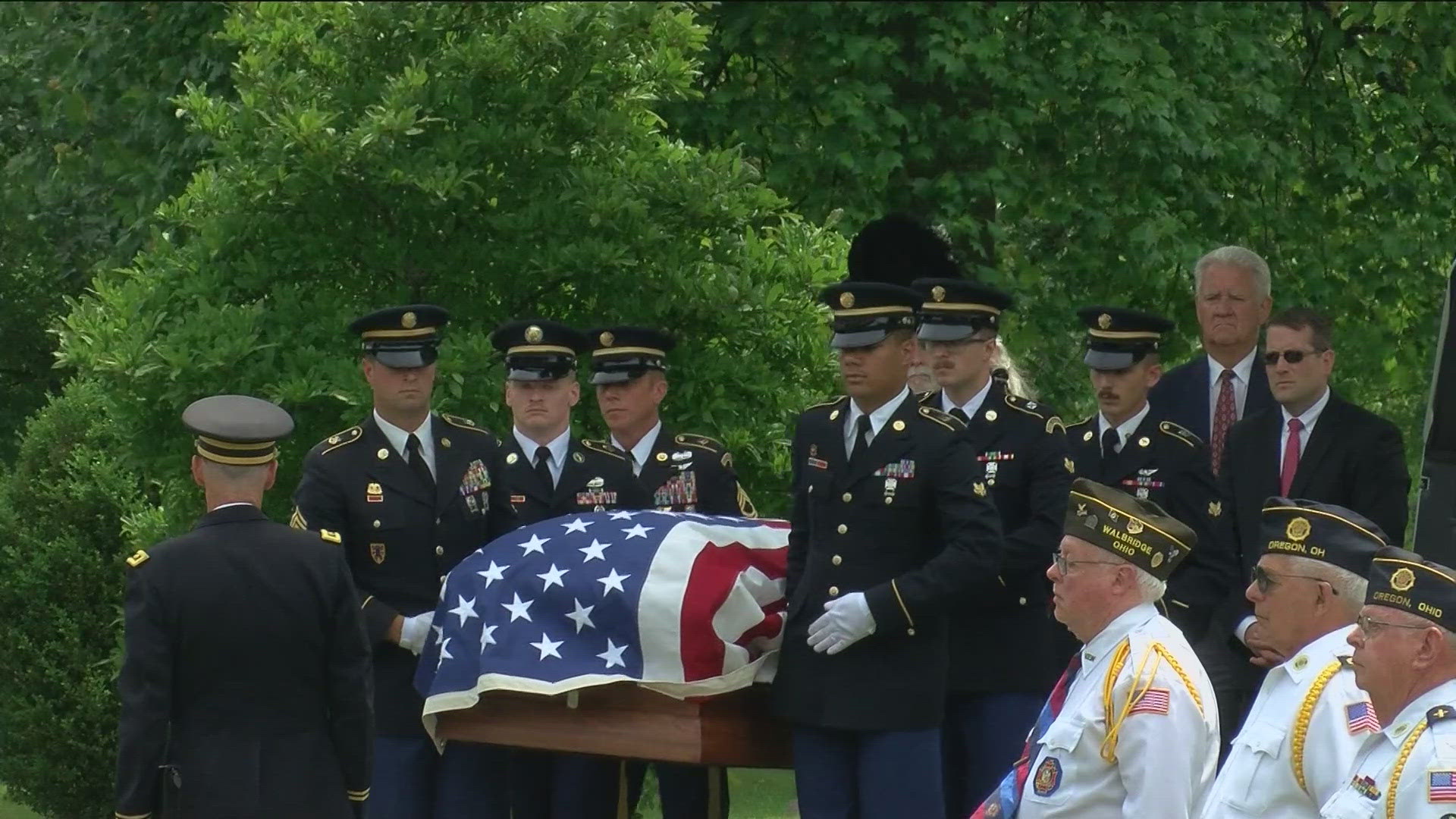 Oregon, Ohio native and WWII airman Jack Coy was laid to rest on Sunday, 80 years after his death.