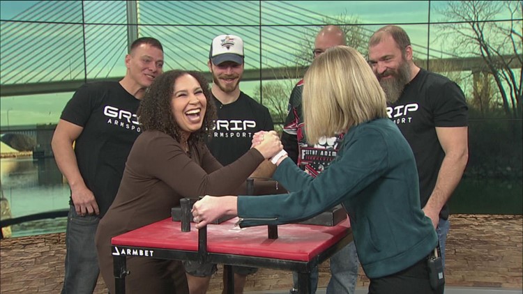 The Filthy Animals Arm Wrestling Club show off their best techniques - WTOL 11