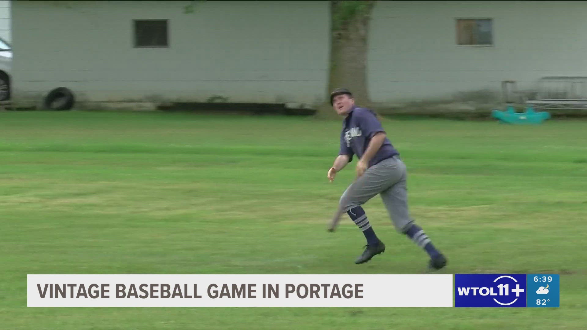 Play ball! People went back in time at Shinew Park in Portage on Saturday for a vintage baseball game.