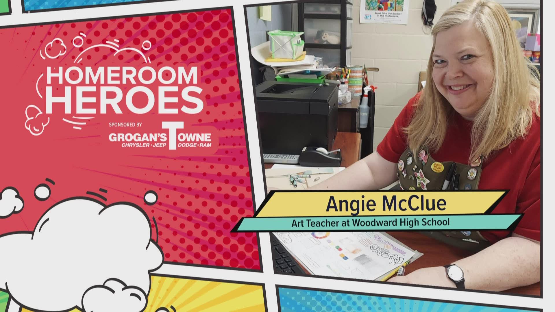 Ms. McClue is an art teacher at Woodward High School