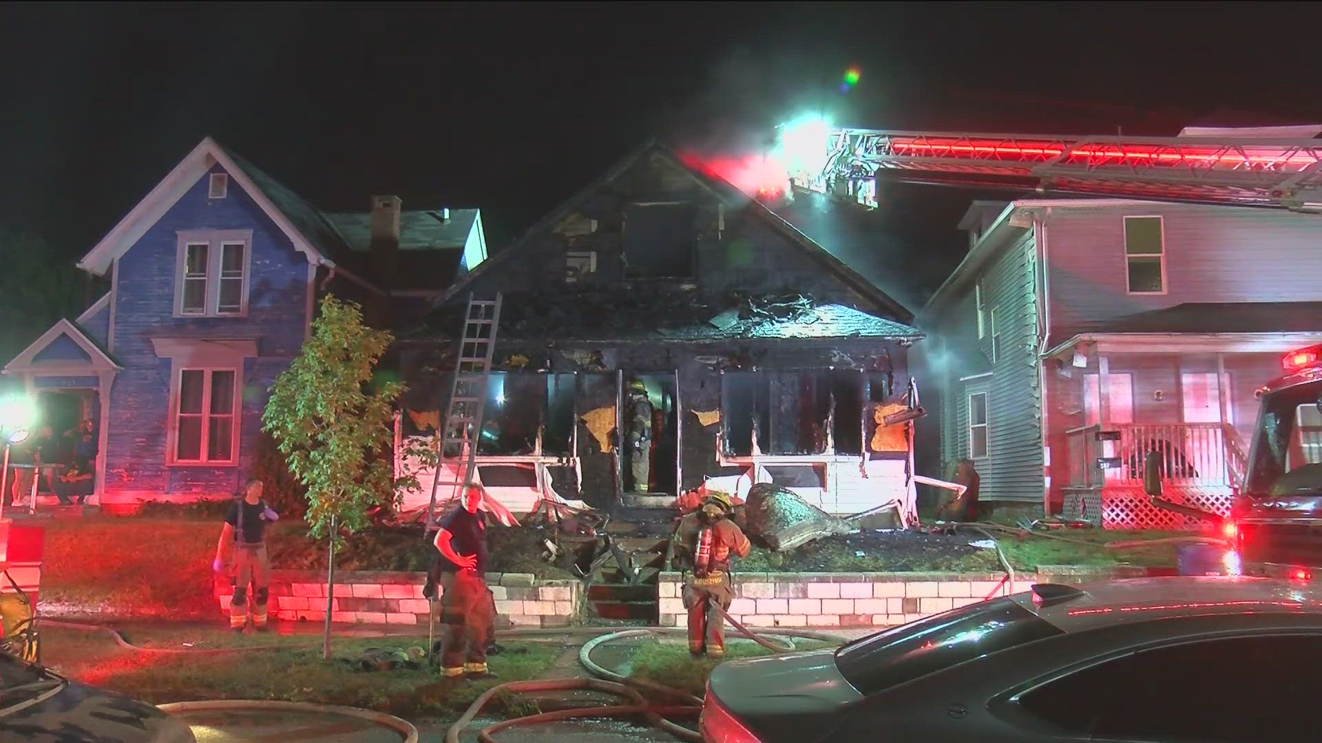 Toledo Fire and Rescue crews responded to a fire at a home on Walden Avenue just before 11 p.m.