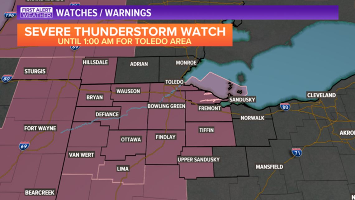 What is the weather in the Toledo area?