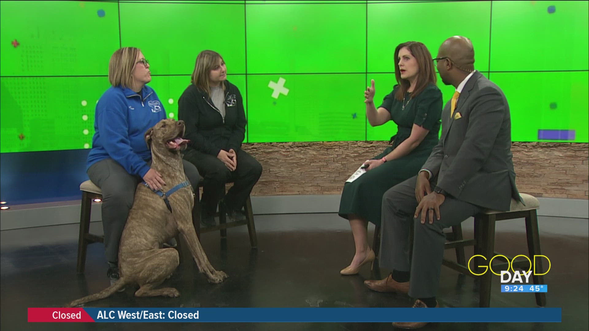 Robin Nachtrab and Haley Woyame from the Perrysburg Animal Hospital introduce 'Max'.