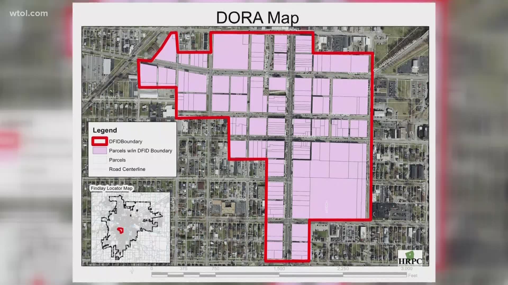 The nearly 95-acre DORA would coincide with the current Downtown Findlay Improvement District