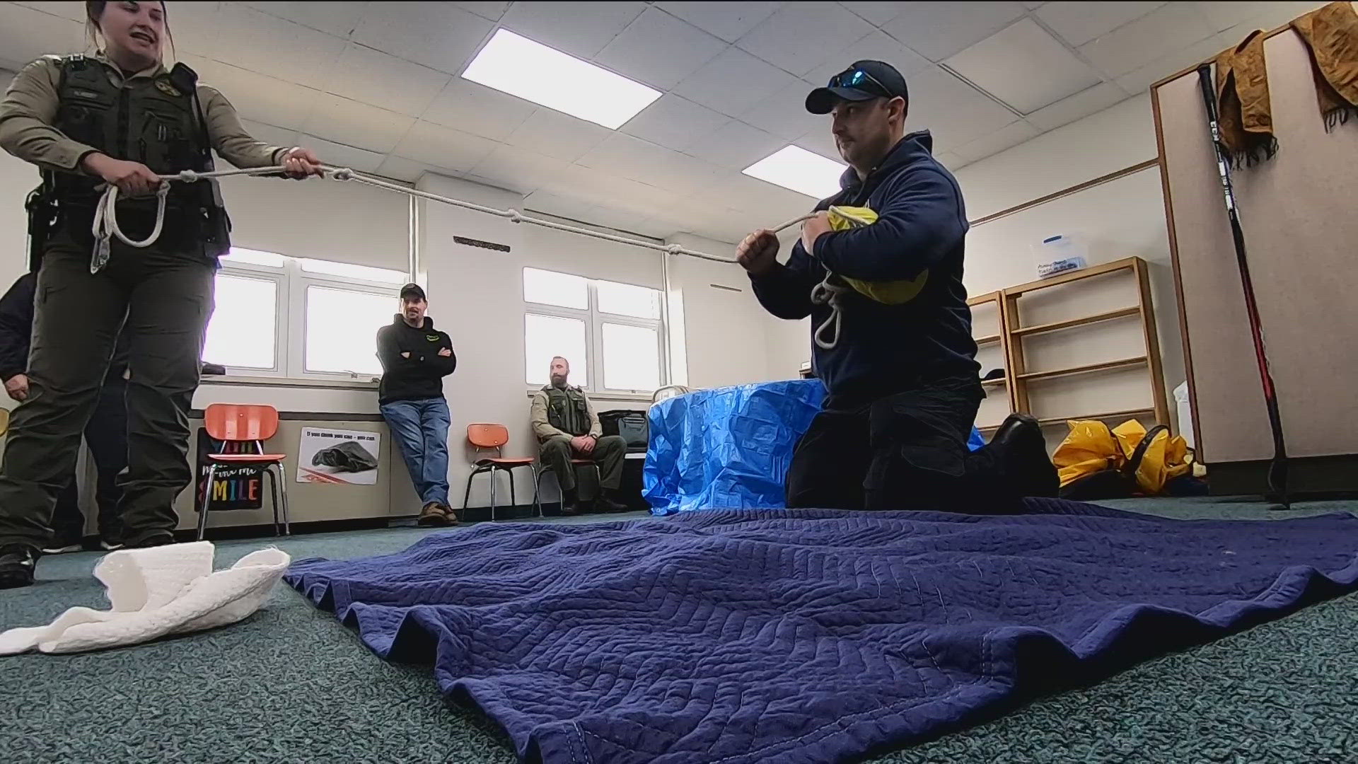 Oregon police and ODNR helped educate students Wednesday on the dangers of ice that forms on lakes and ponds across northwest Ohio in the winter.