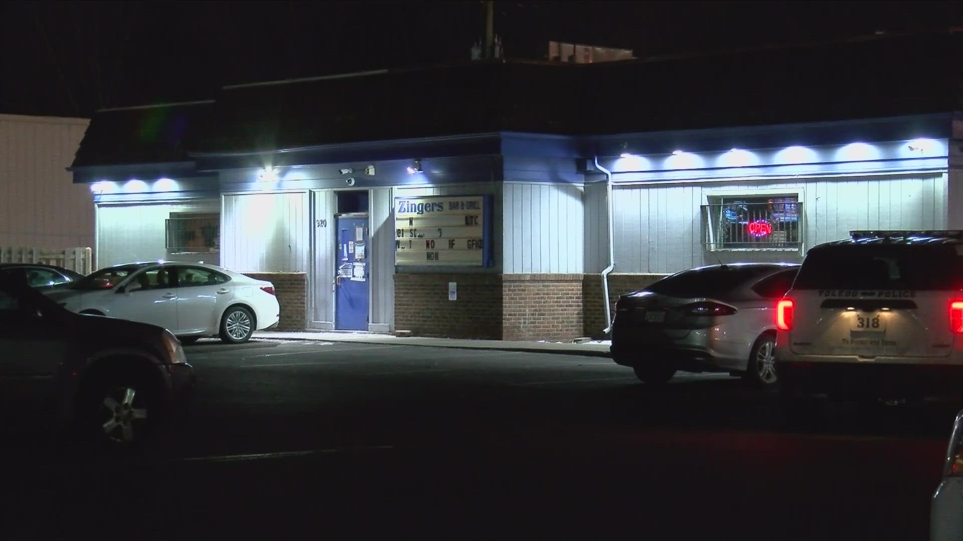 Toledo Police received a call around 11:45 p.m. about a person shot at Zingers Bar & Grill in north Toledo.