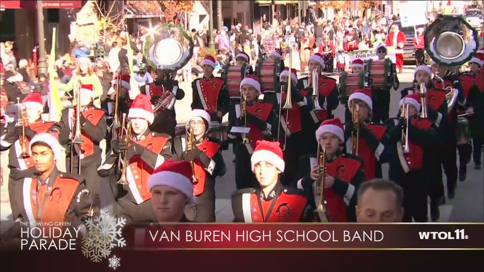 Van Buren High School Band performs at the Bowling Green Holiday Parade