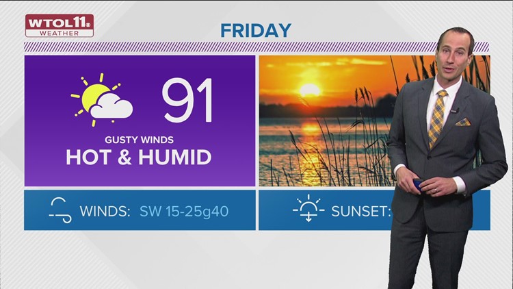 Hot and humid Friday ahead of weekend scattered showers and thunderstorms | WTOL 11 Weather - May 19